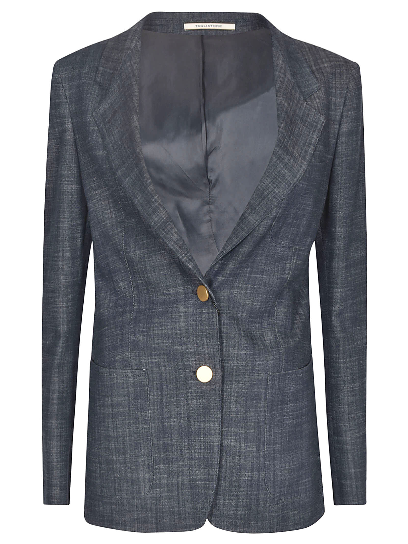 Shop Tagliatore Patched Pocket 2 Buttons Blazer In .