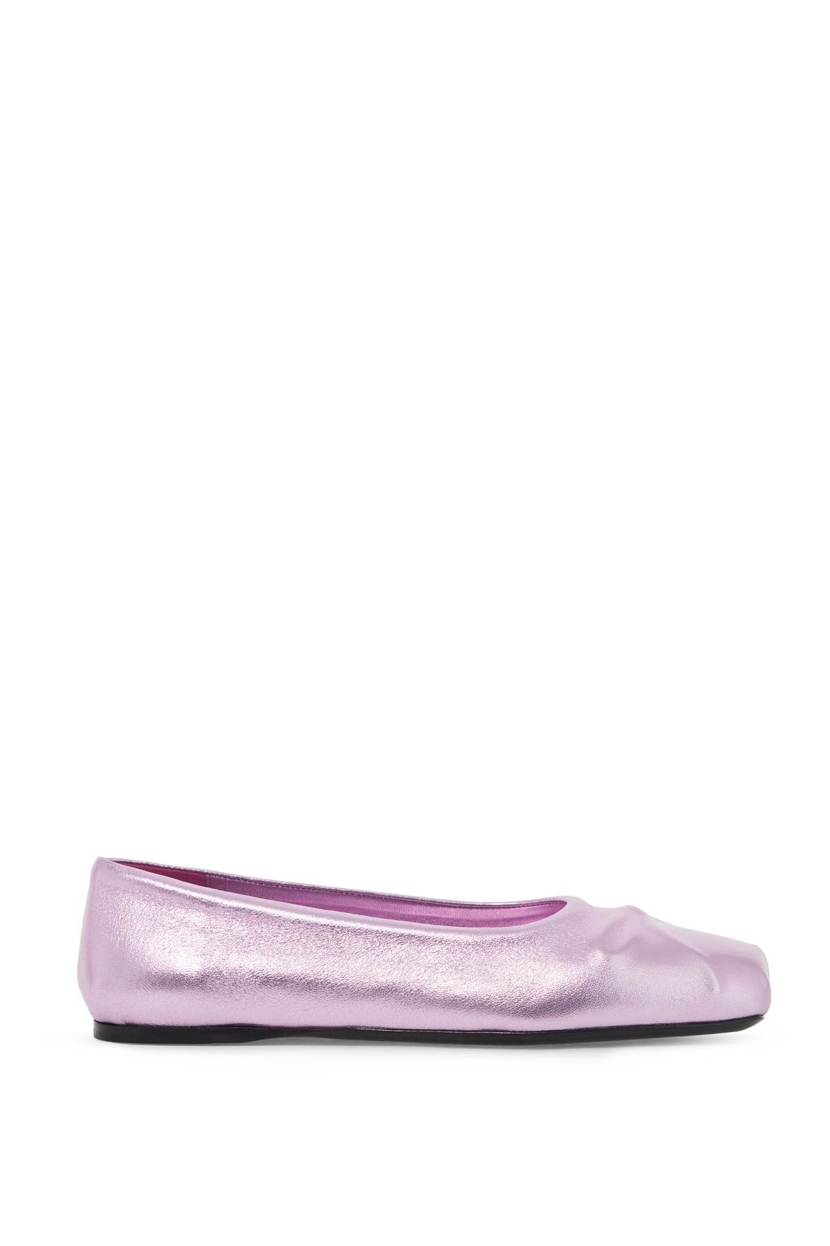 Shop Marni Metallic Leather Little Bow Baller In Pink (pink)