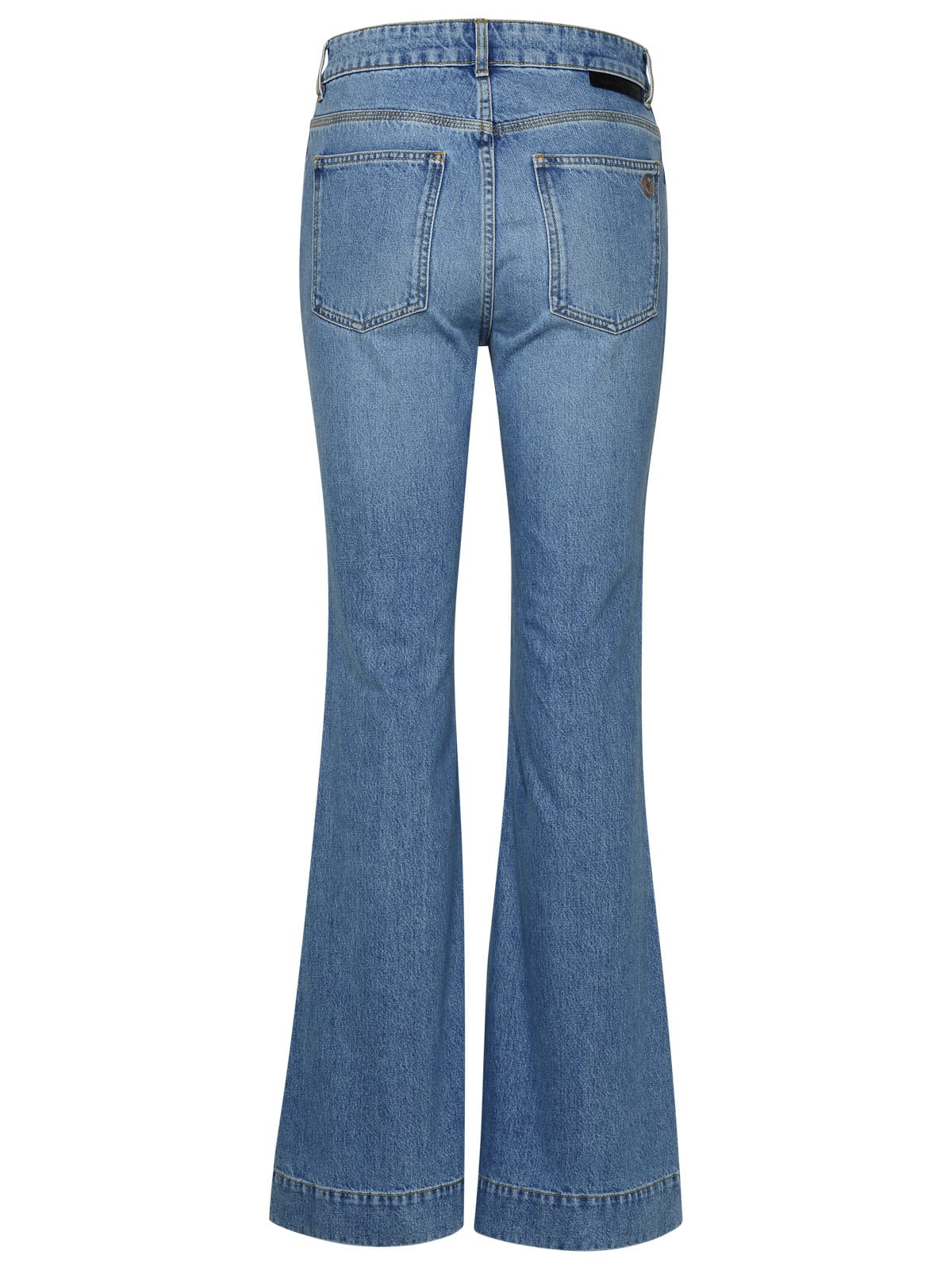 Shop Stella Mccartney Falabella Chain Light Blue Cotton Jeans