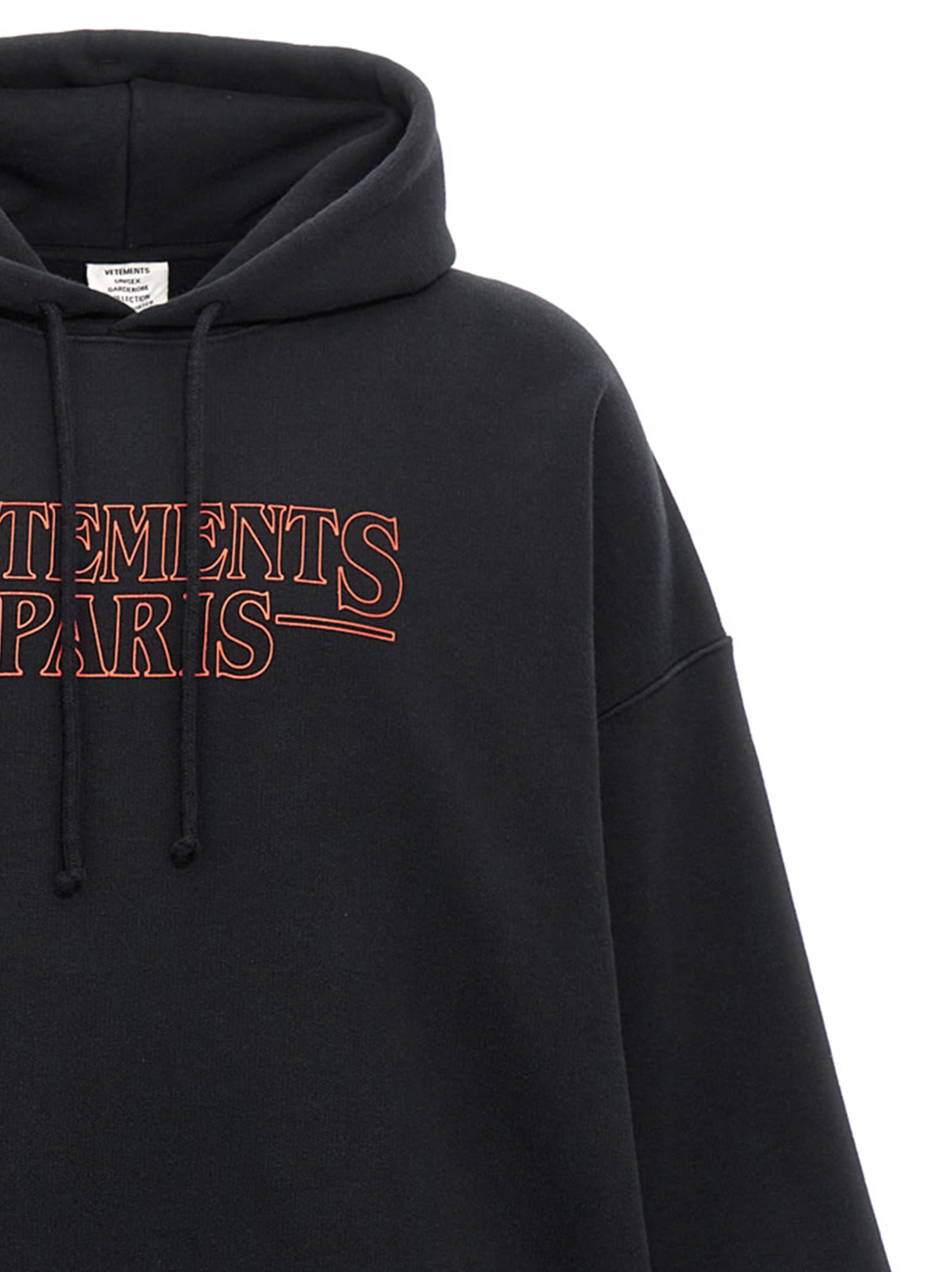 Shop Vetements Paris Logo Hoodie In Black