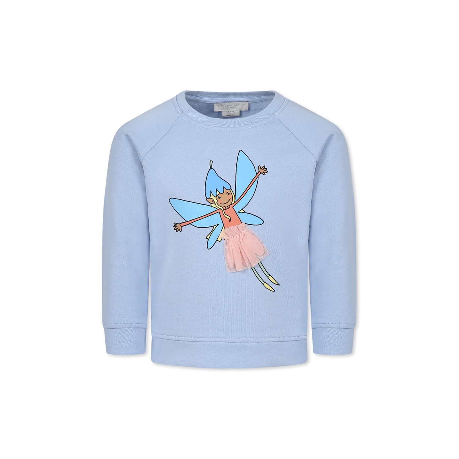 Stella Mccartney Light Blue Sweatshirt For Girl With Fairy In Light Blue