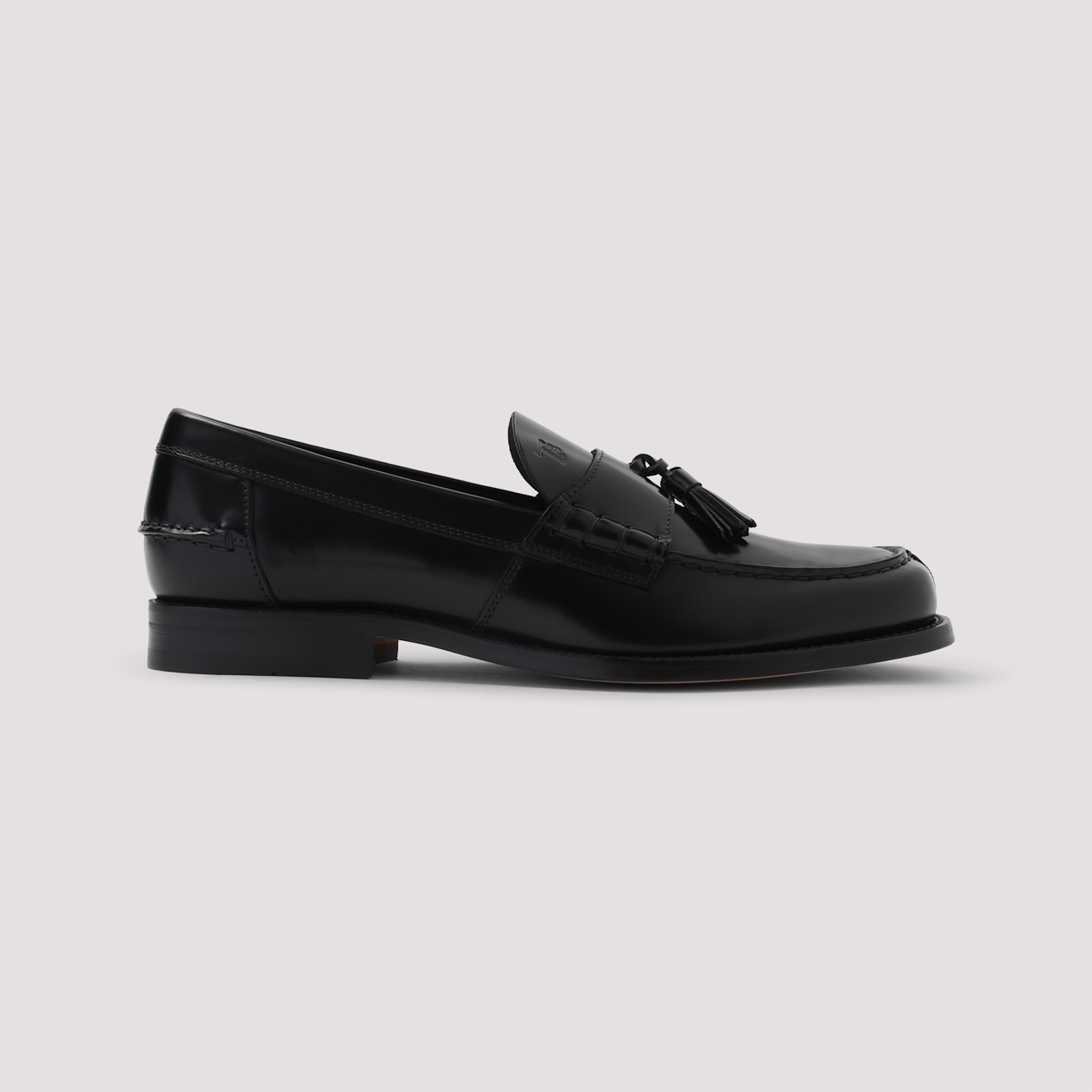 Tod's Nappa Leather Loafers With Decorative Tassel Design In Black