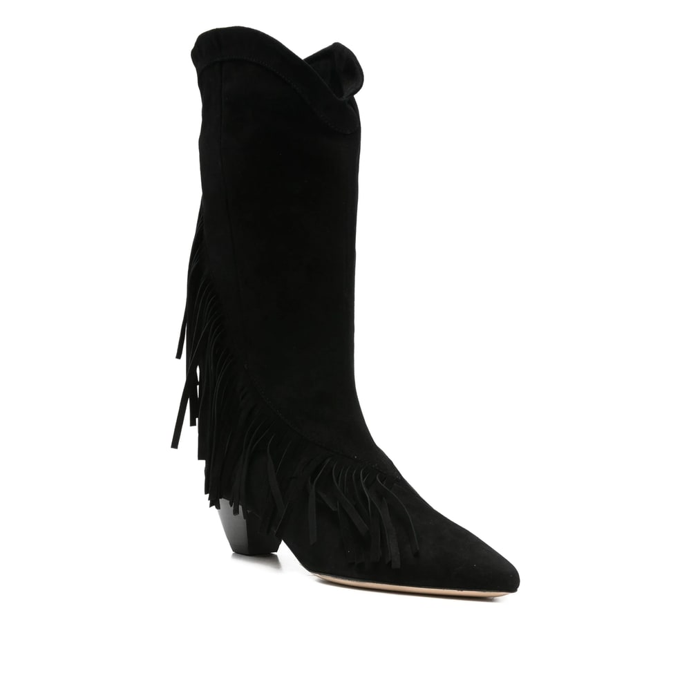 Iro Fringe-detail Pointed-toe Boots In Black