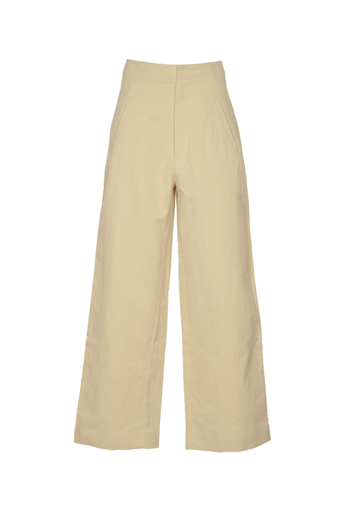 Wide Leg Plain Trousers