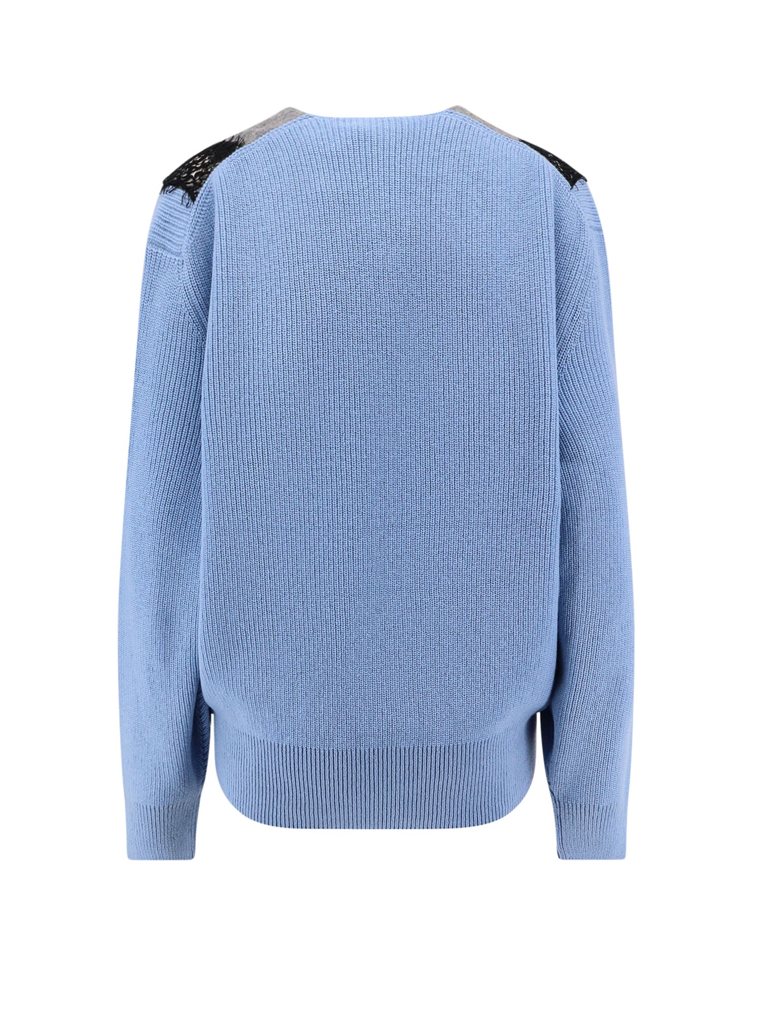 Stella Mccartney Miracle Lace Virgin Wool Sweater In Blue