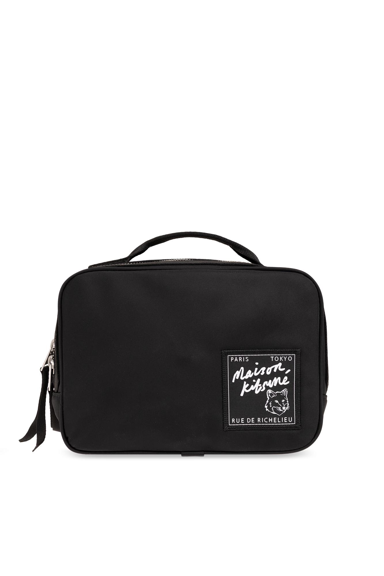 Shop Maison Kitsuné Belt Bag With Logo In Nero