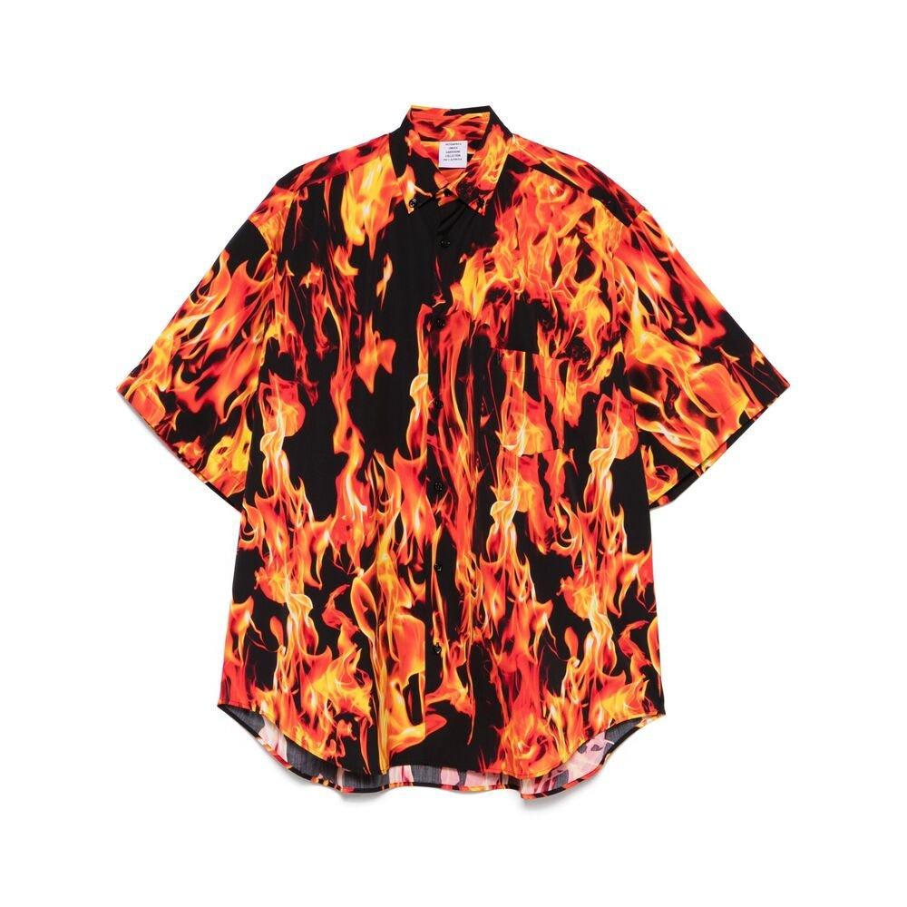 Flame Print Short-sleeve Shirt