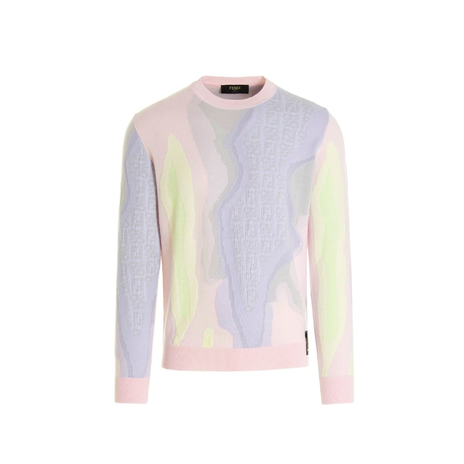 Shop Fendi Logo Cotton Sweater In Pink