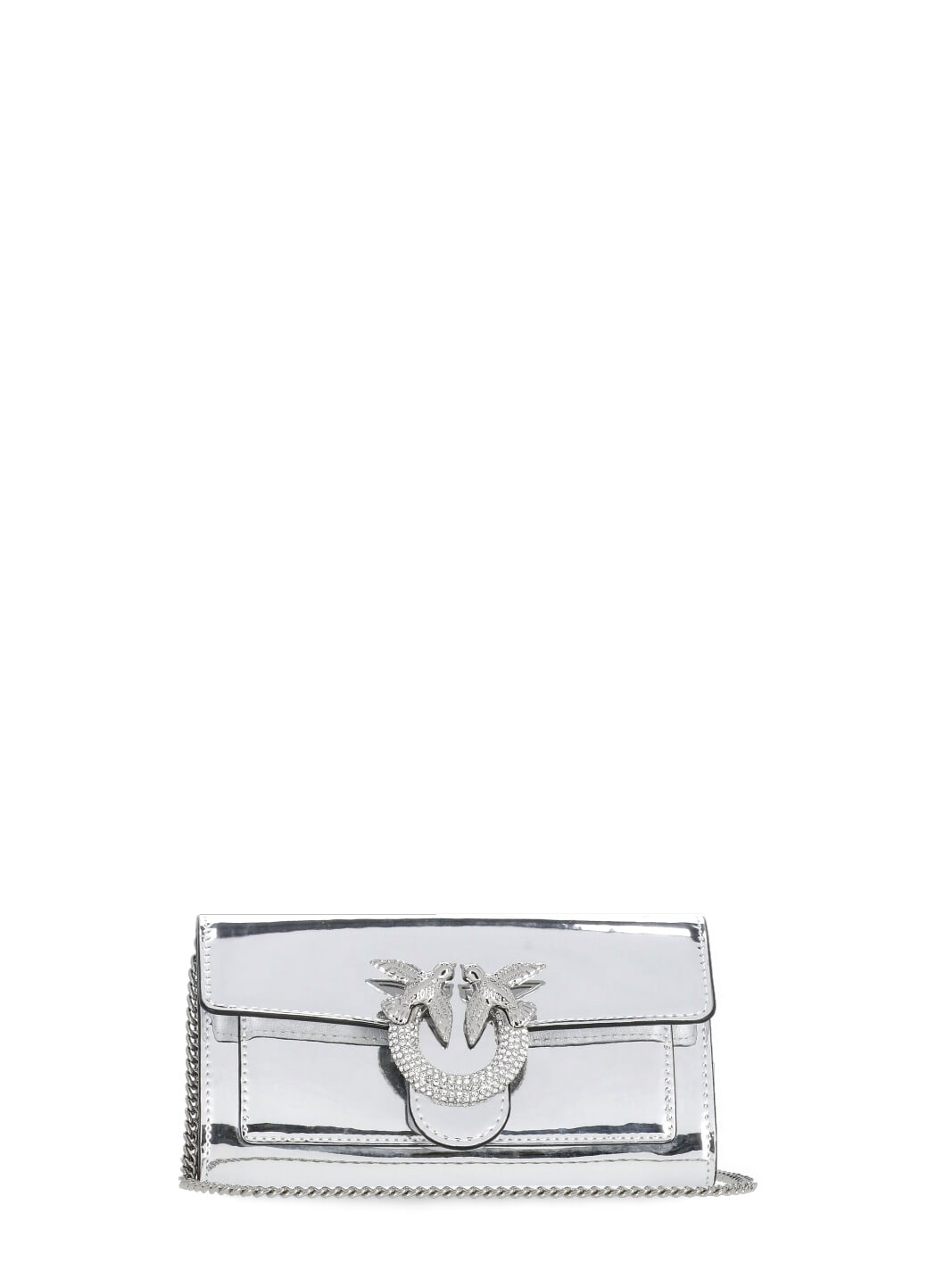 Shop Pinko Love Color Block Wallet In Silver