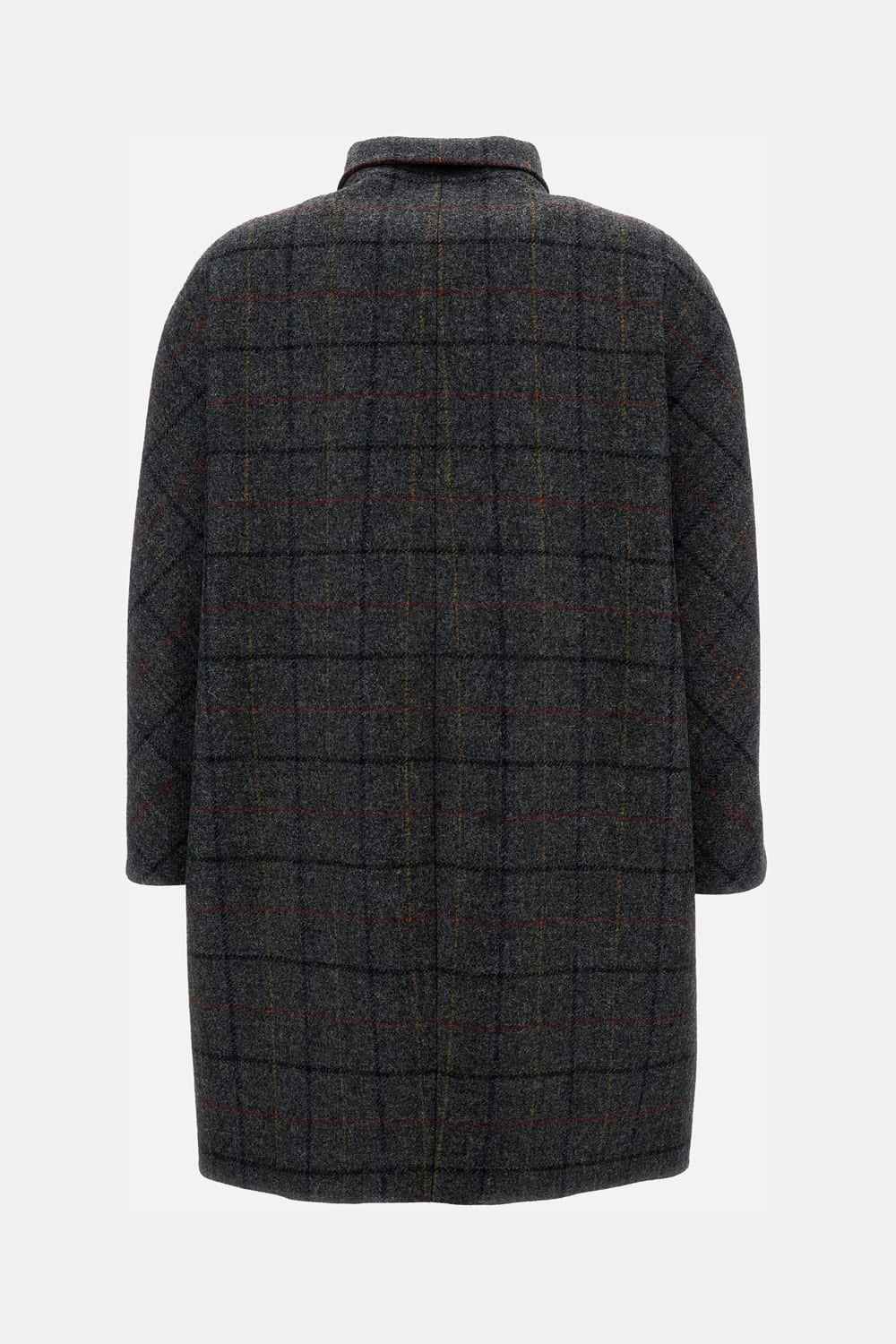 Alberto Biani Checked Double-breasted Coat In Gray