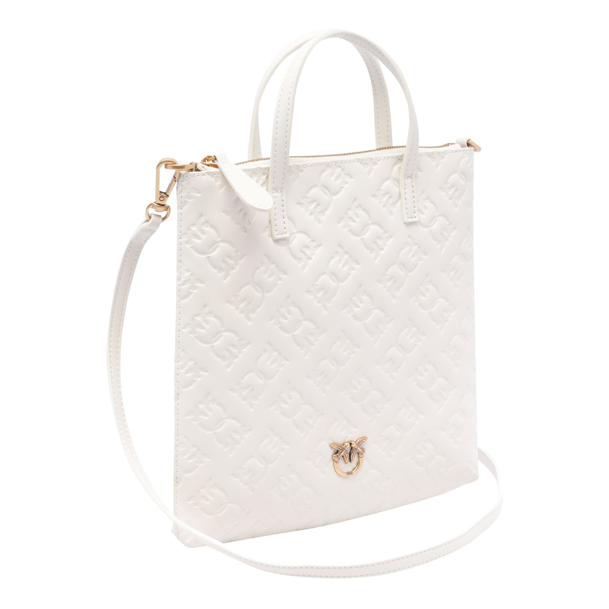 PINKO LOGO MONOGRAM MINI SHOPPER BAG 