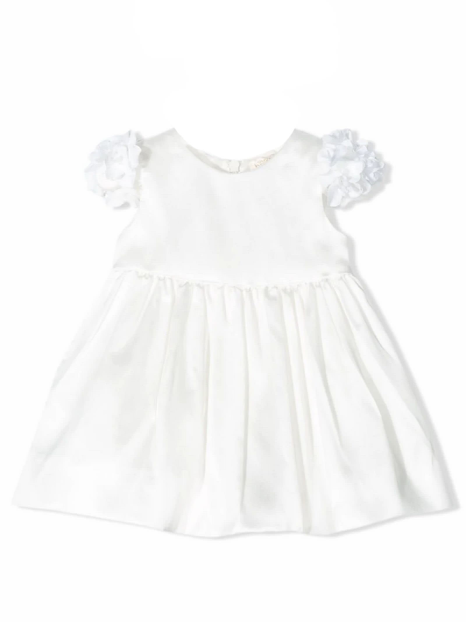 MONNALISA WHITE FLORAL DRESS,7359065120B 0001