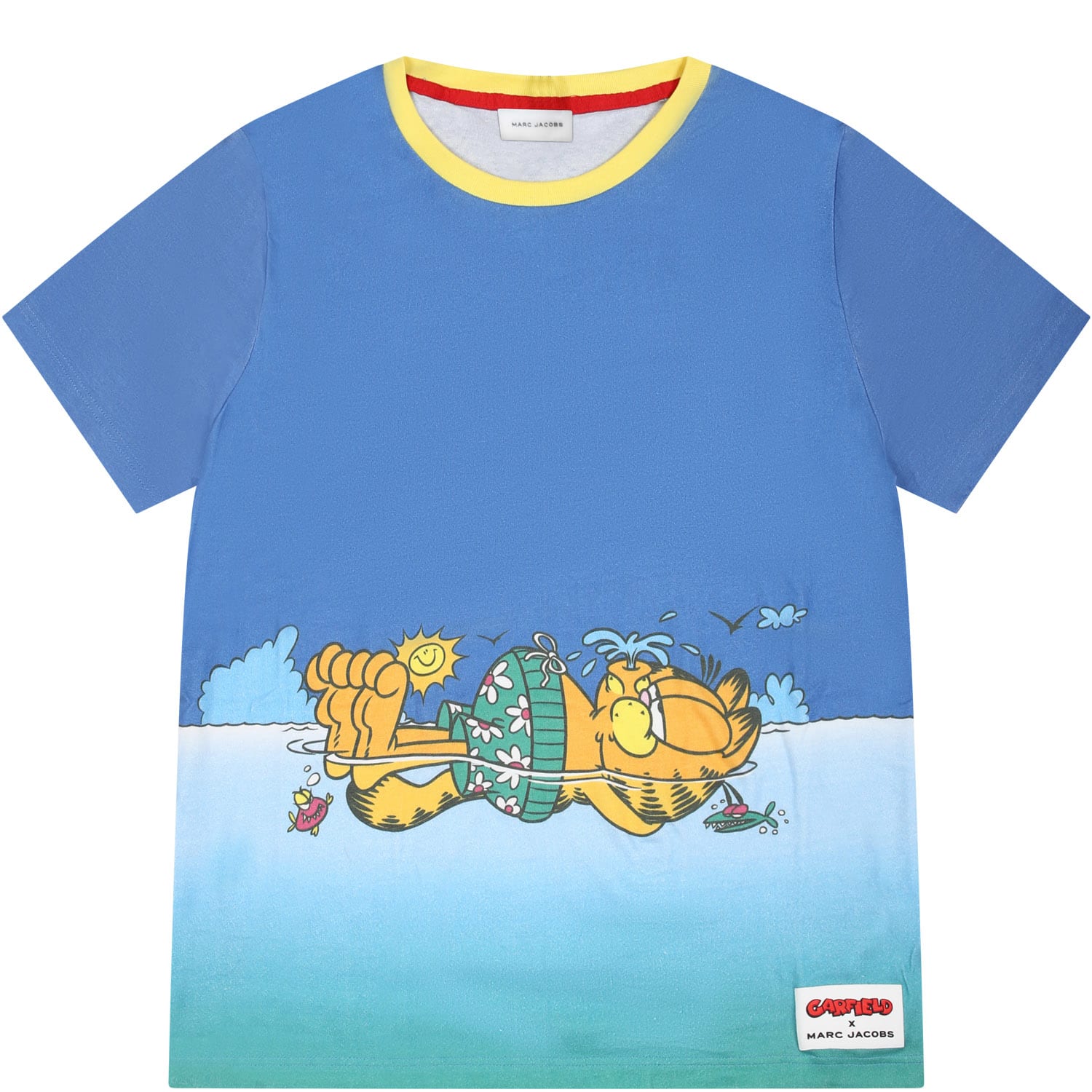 Marc Jacobs Light Blue T-shirt For Boy With Grafield Print