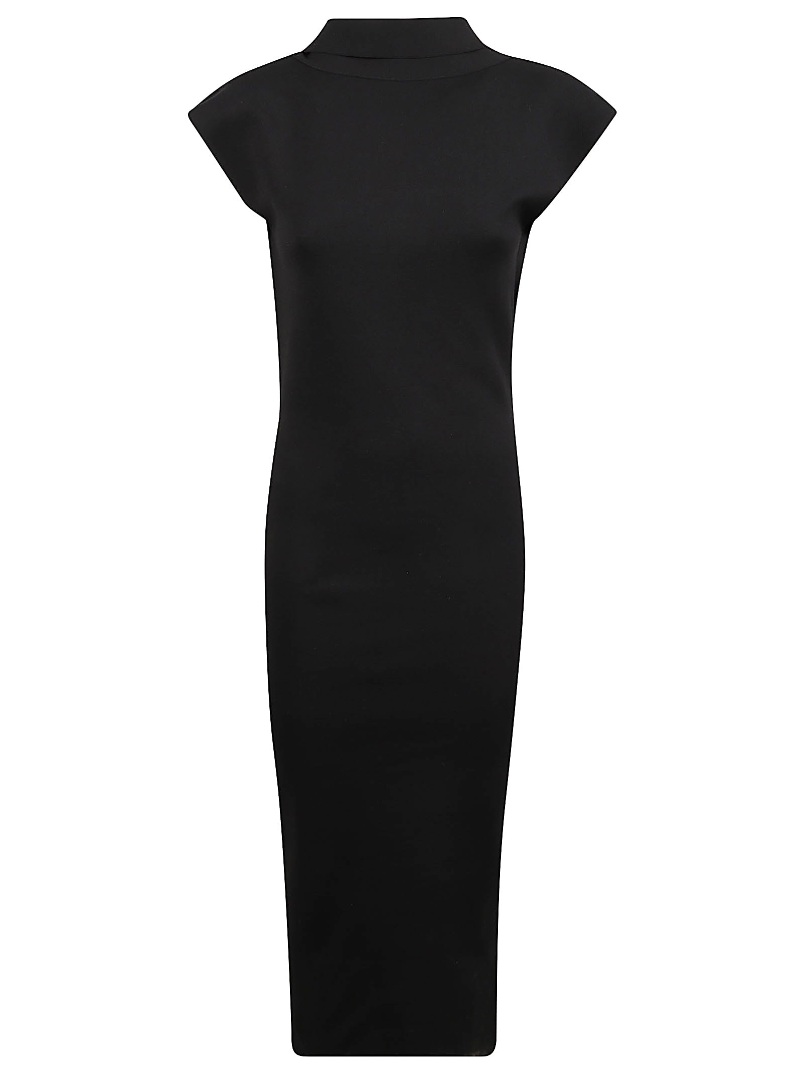 Alberta Ferretti Long Dress With Open Back In Black