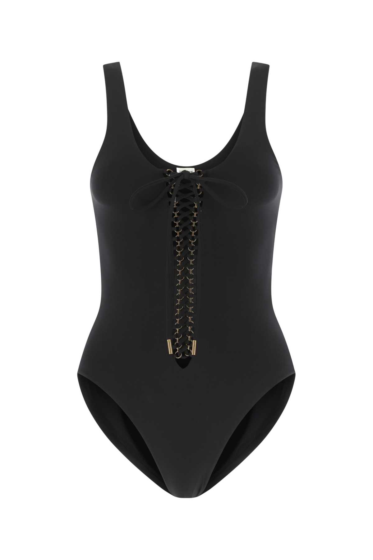 Shop Saint Laurent Black Stretch Nylon Swimsuit In 1000