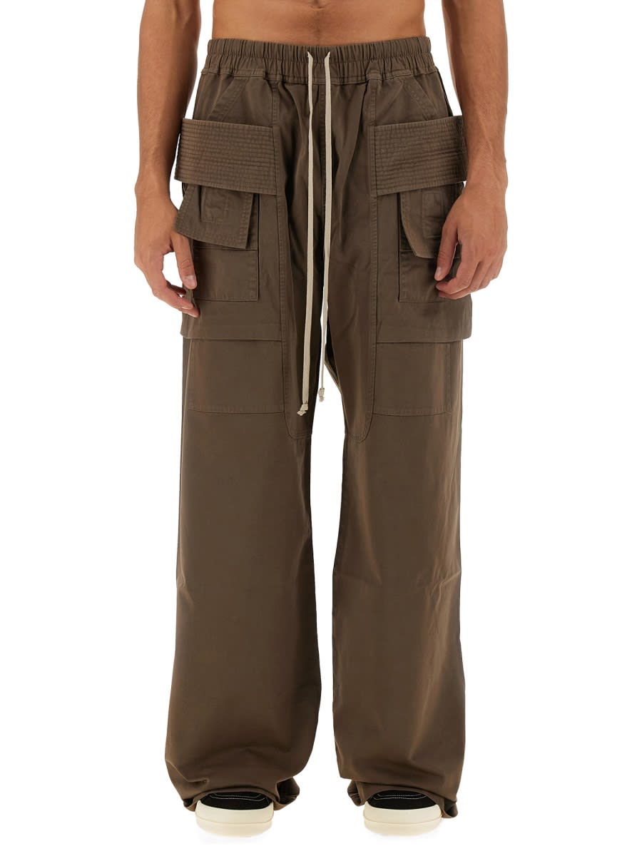 Shop Drkshdw Cargo Pants Cretch Wide In Beige