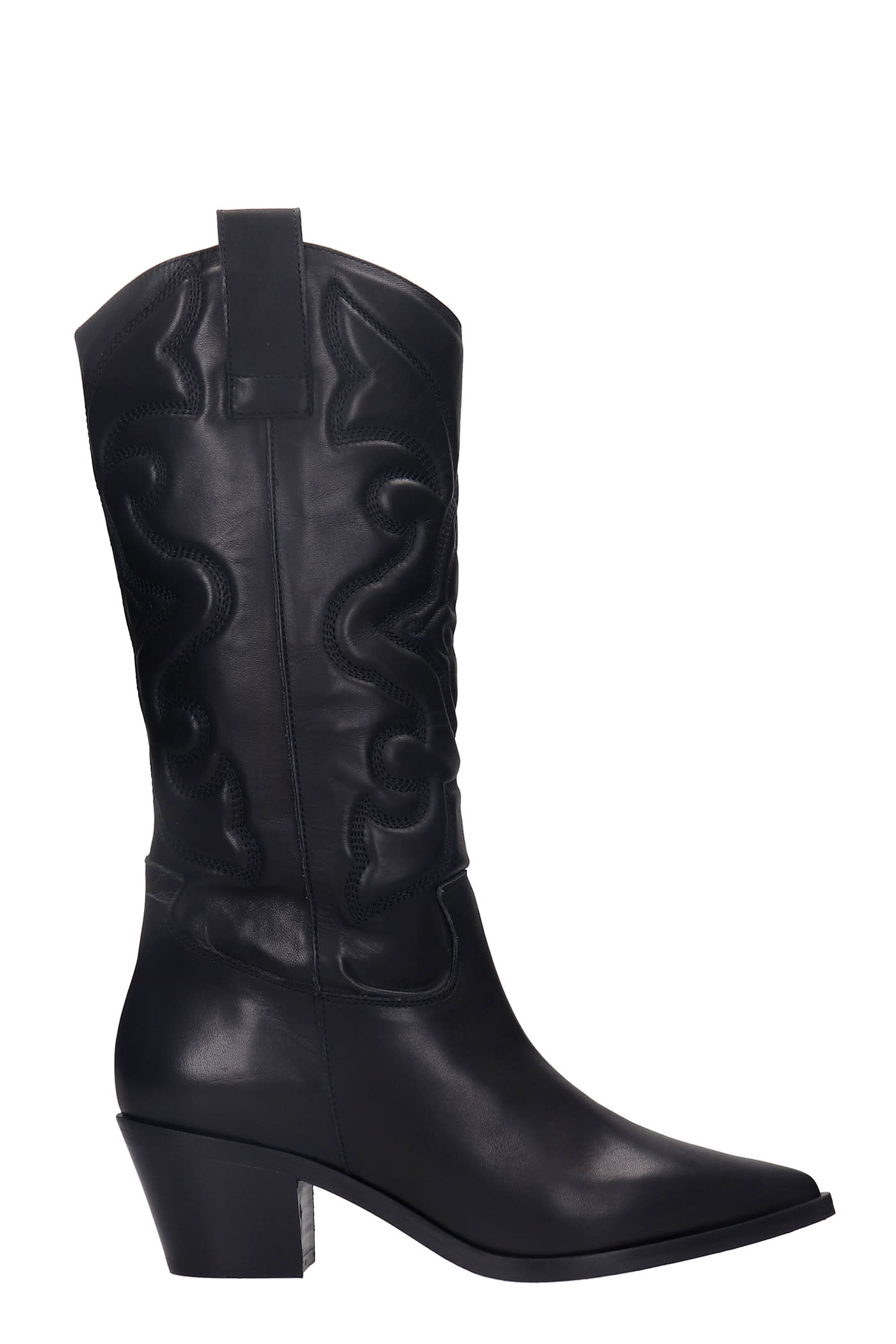 Alchimia Texan Boots In Black Leather