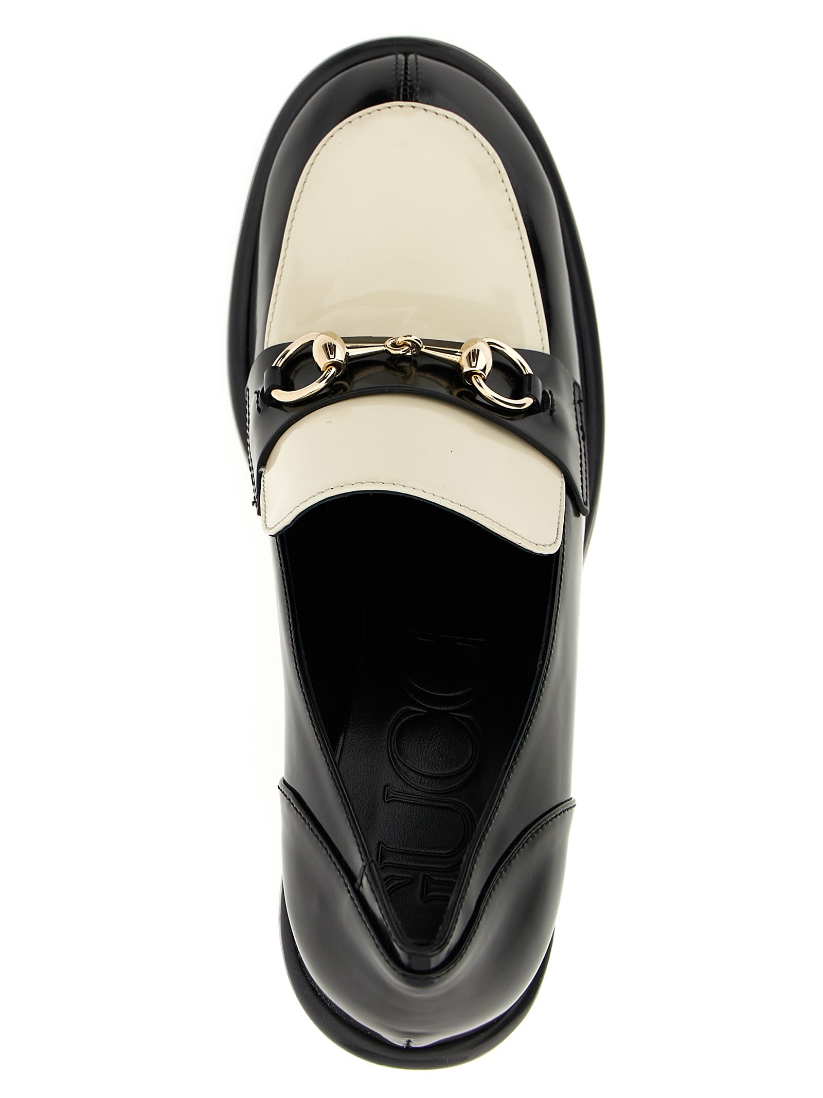 Gucci Stylish Two-tone Loafers Block Heel In Multi