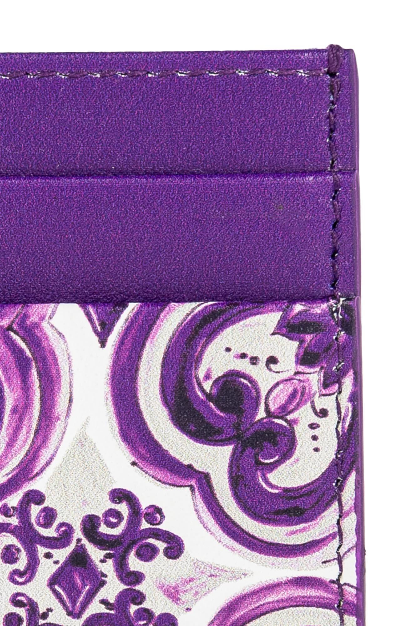 Dolce & Gabbana Wallet With Majolica Print In Purple