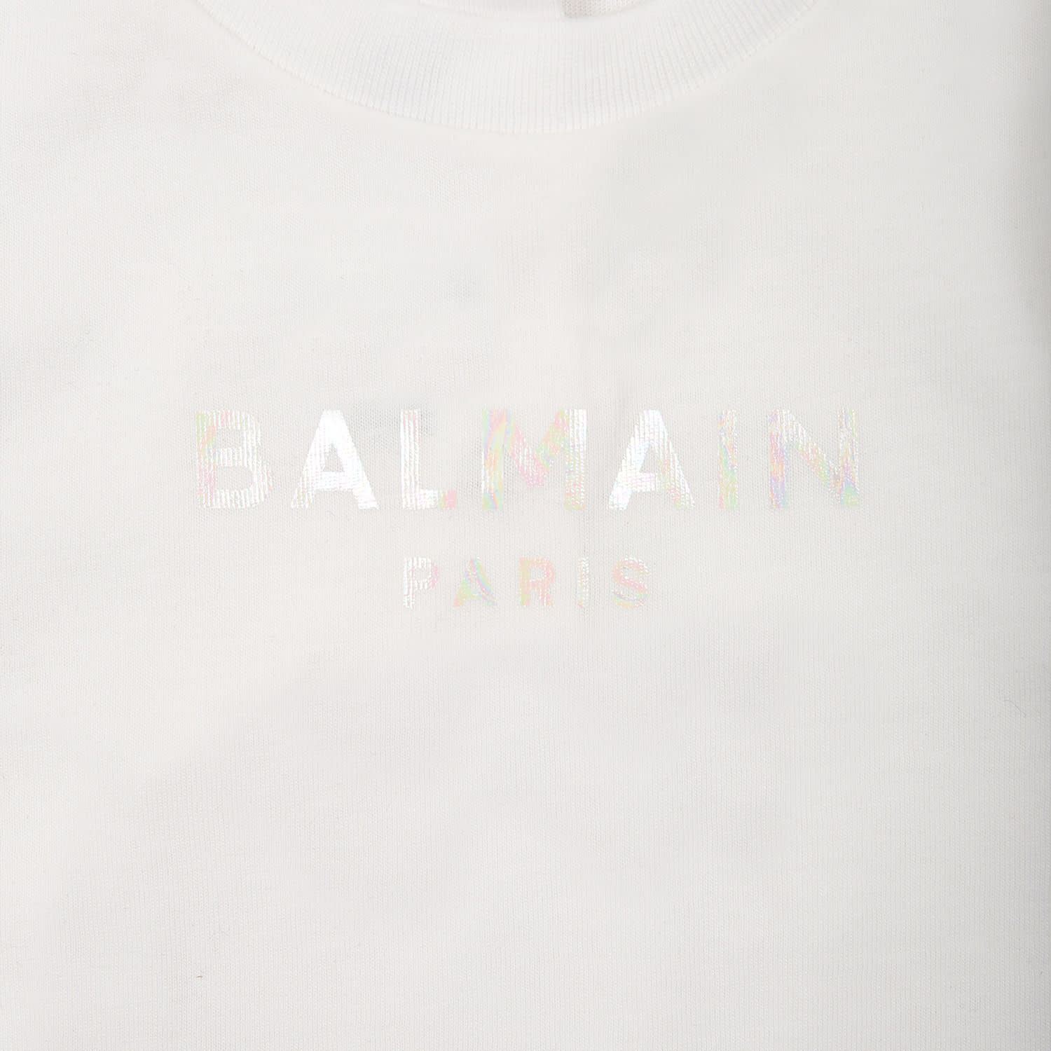 Balmain White T-shirt For Baby Girl With Logo In White