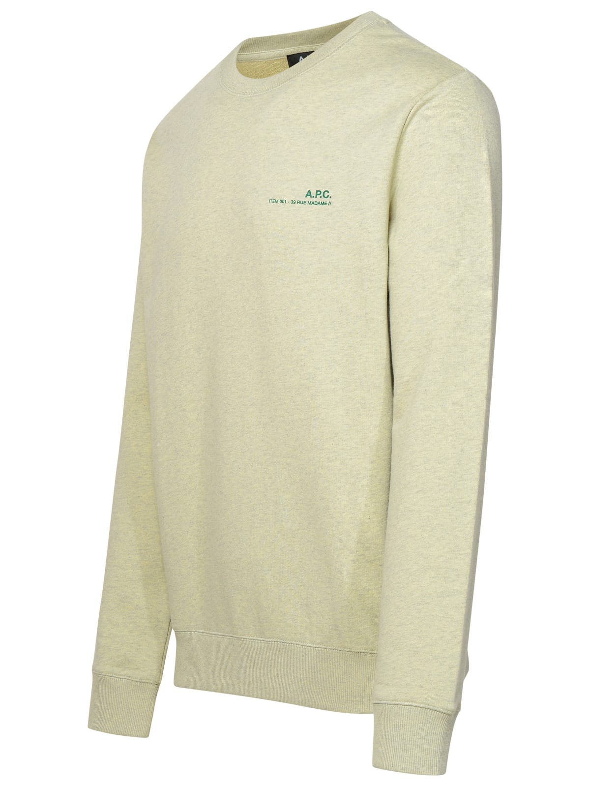 Shop Apc Green Cotton Sweatshirt
