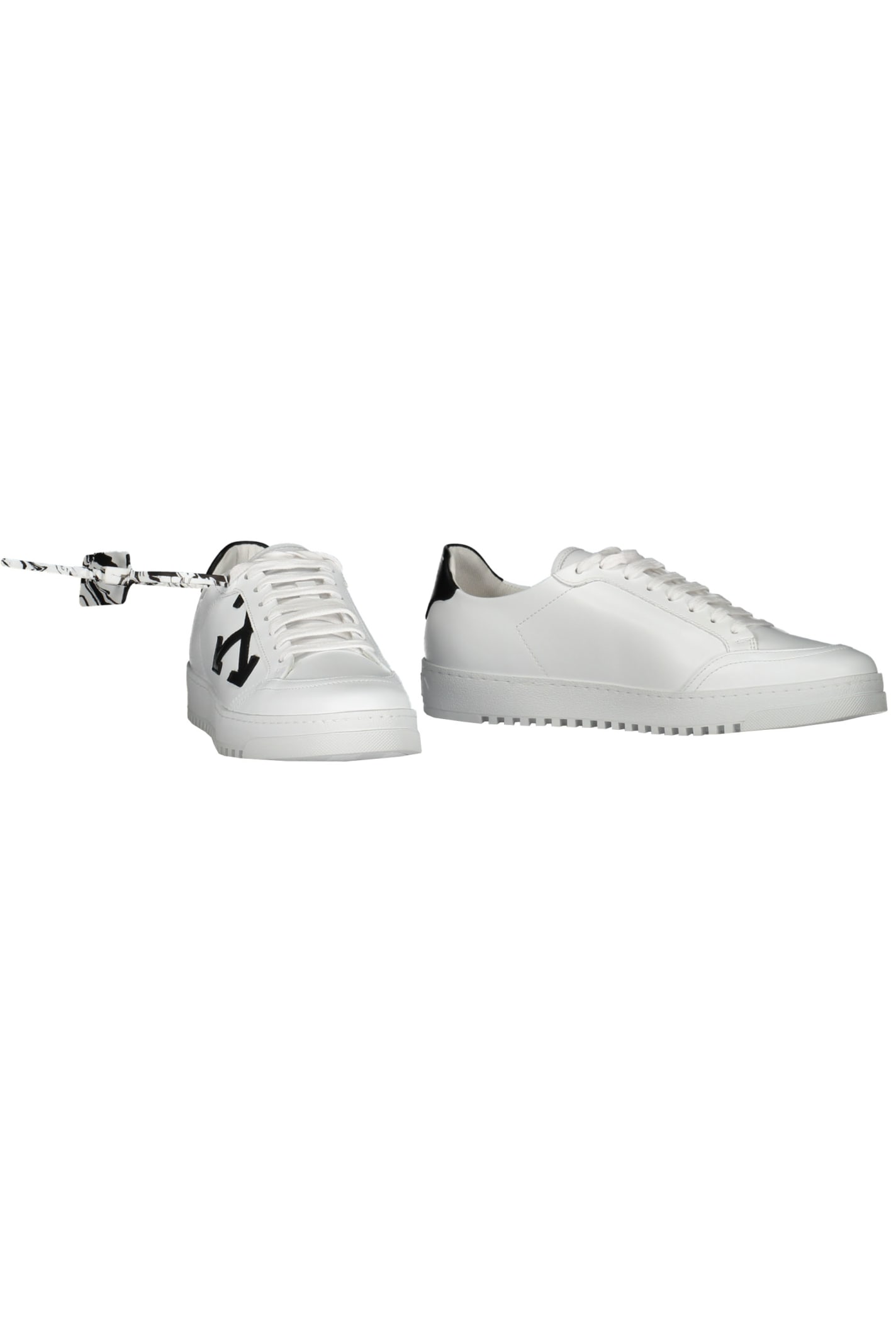 Shop Off-white Leather Low-top Sneakers In White