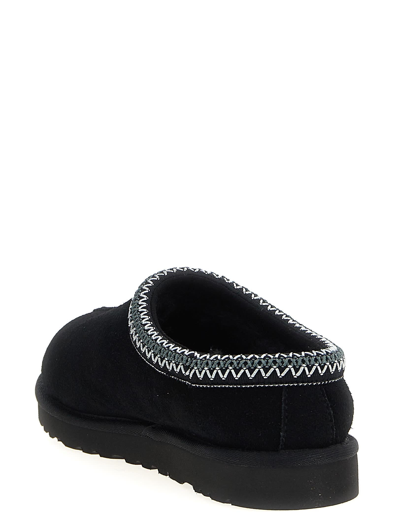 Ugg Mens Black Tasman Ii Shearling-lined Suede Slippers Eur 41 / 7 Uk In Black