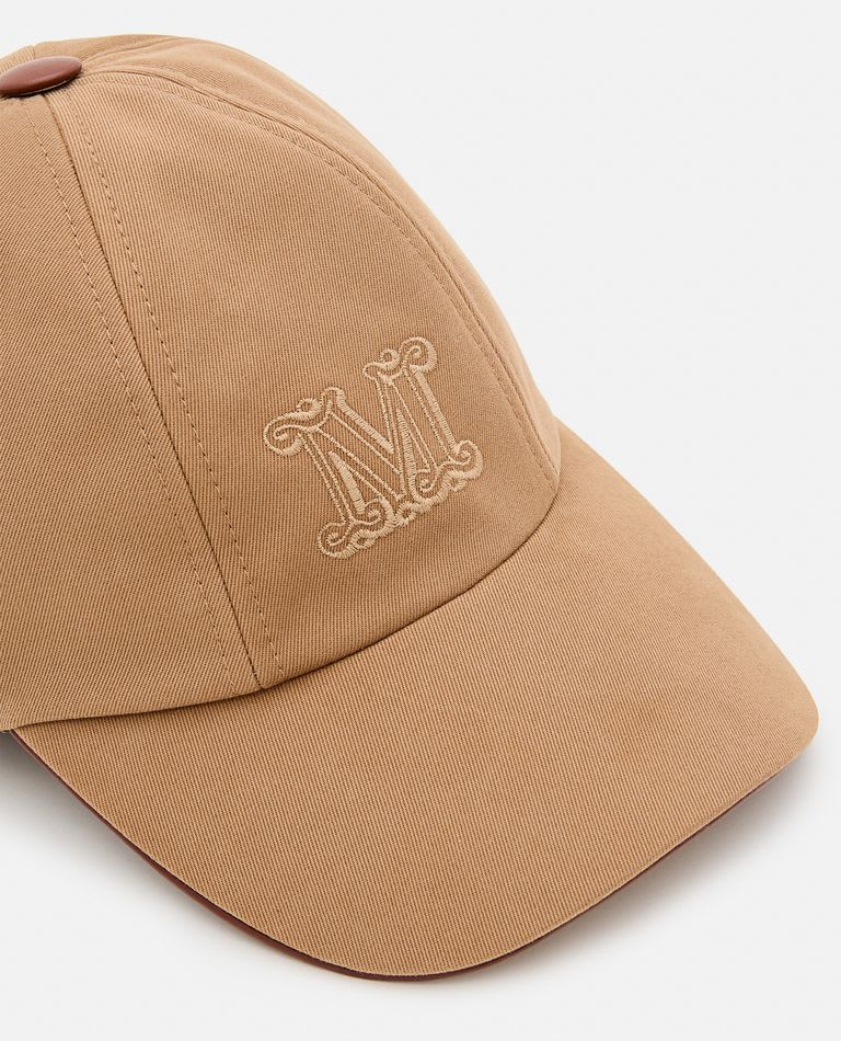 Shop Max Mara Rienza Logo Baseball Cap In Cammello