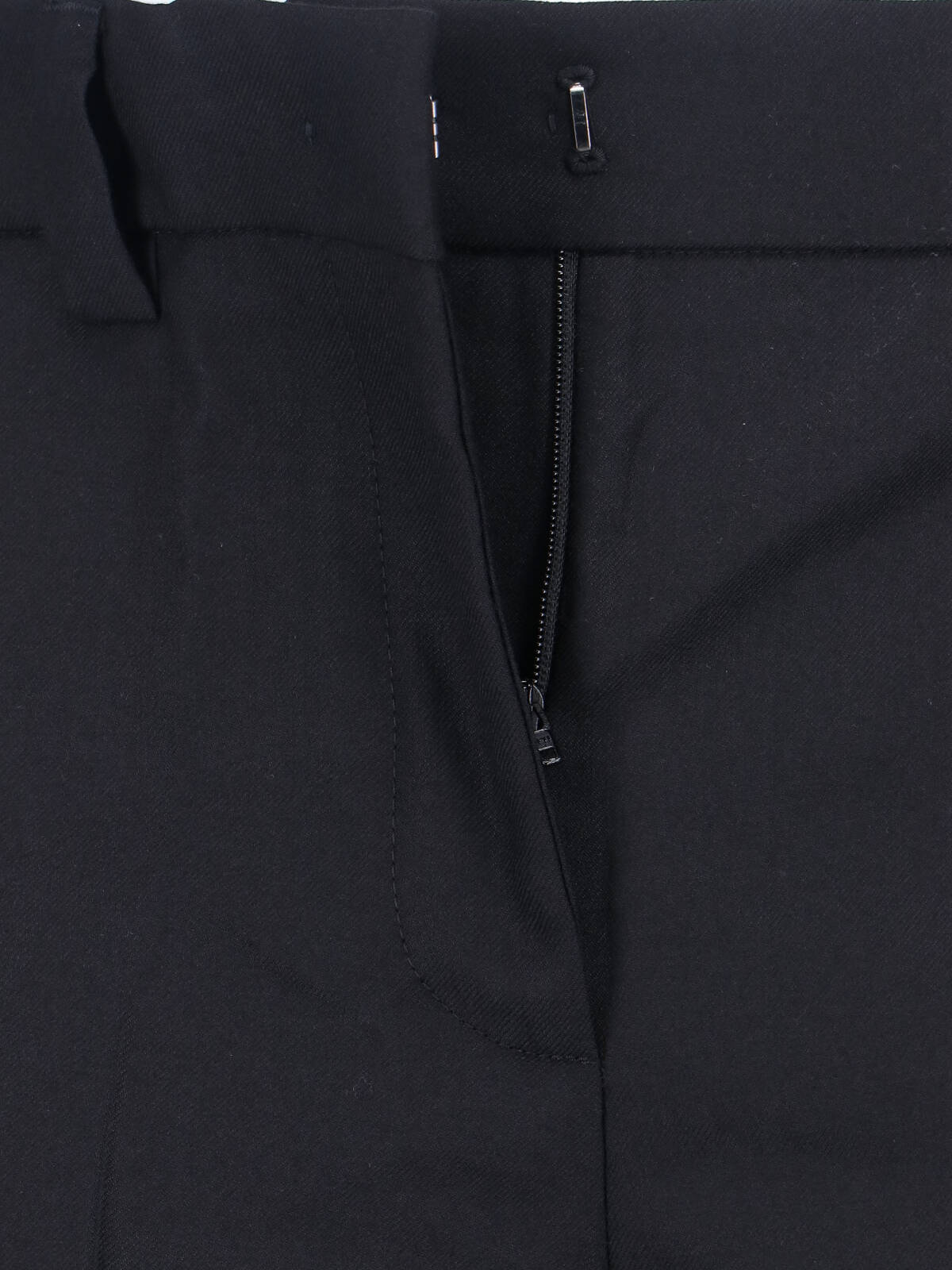 Incotex Wide Leg Trousers Button Detail In Black