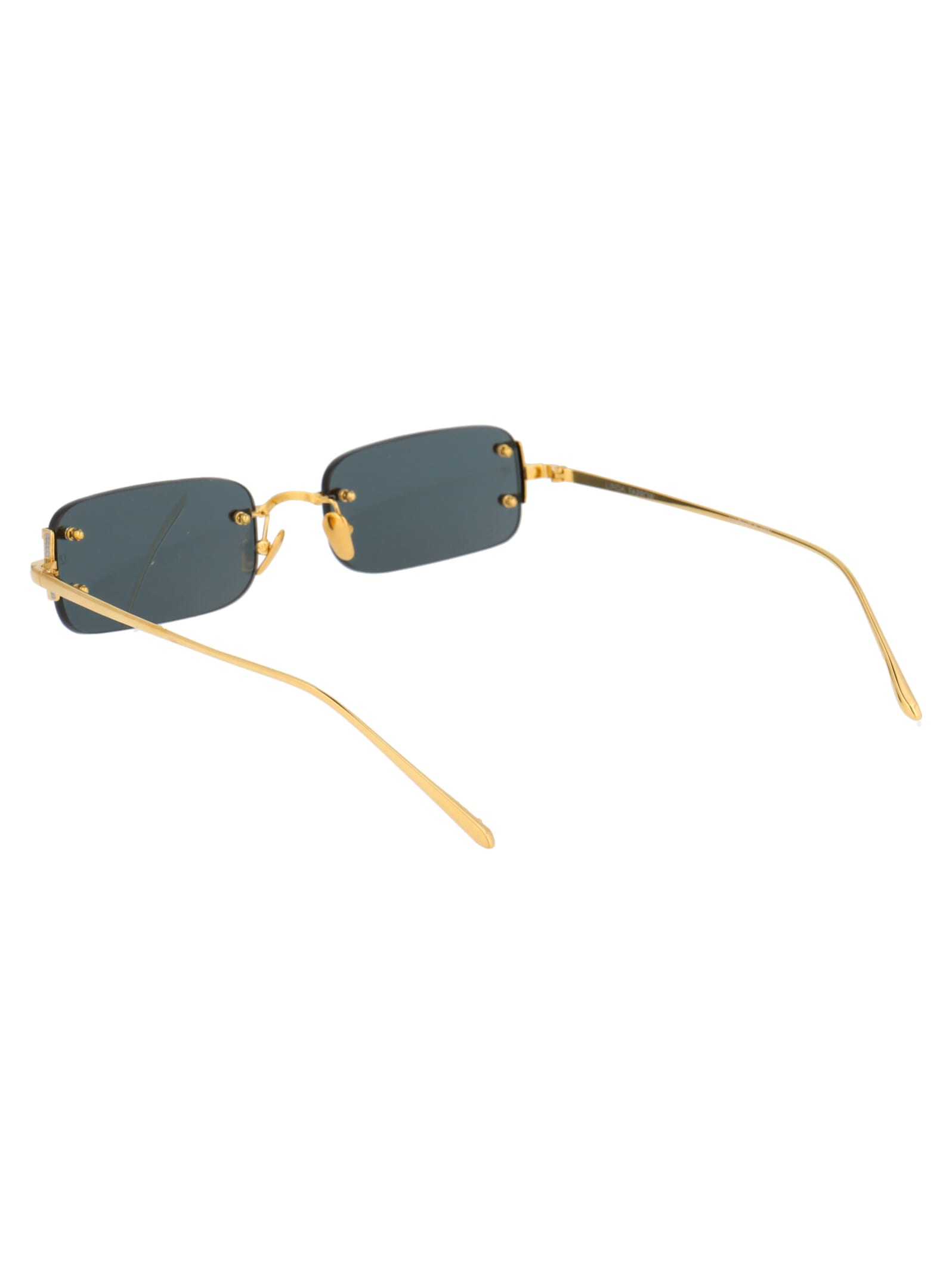 Shop Linda Farrow Taylor Sunglasses In Yellowgold/whitegold/grey