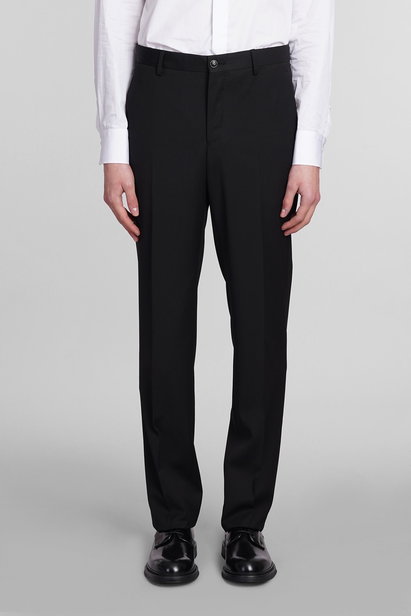 Giorgio Armani Wool Suit With Long Sleeves And Single-breasted Design In Black