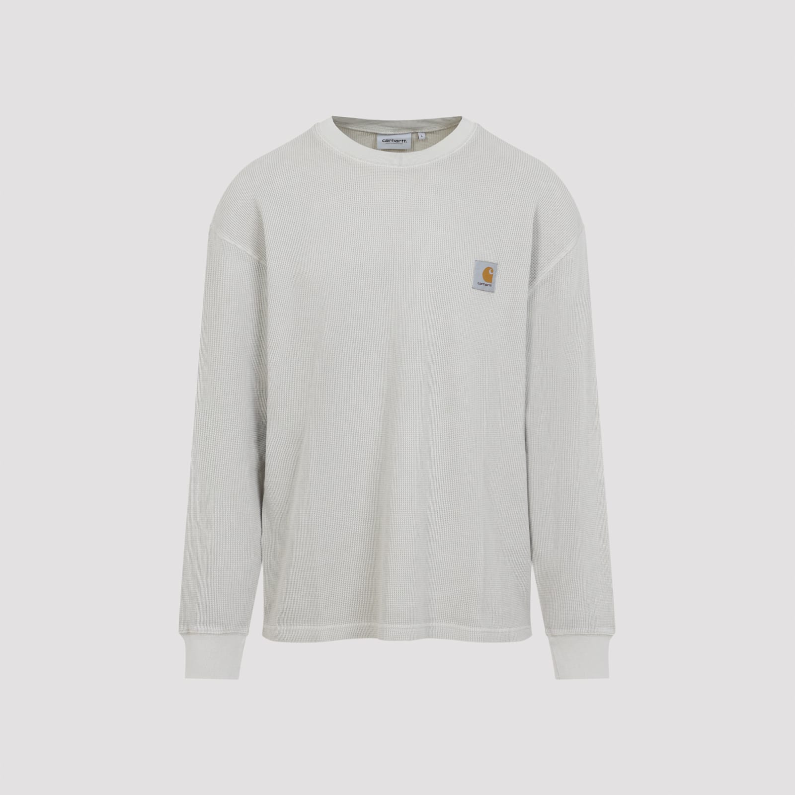 Carhartt Wip Fleur De Sel White Cotton Long Sleeves Vista T-shirt In White
