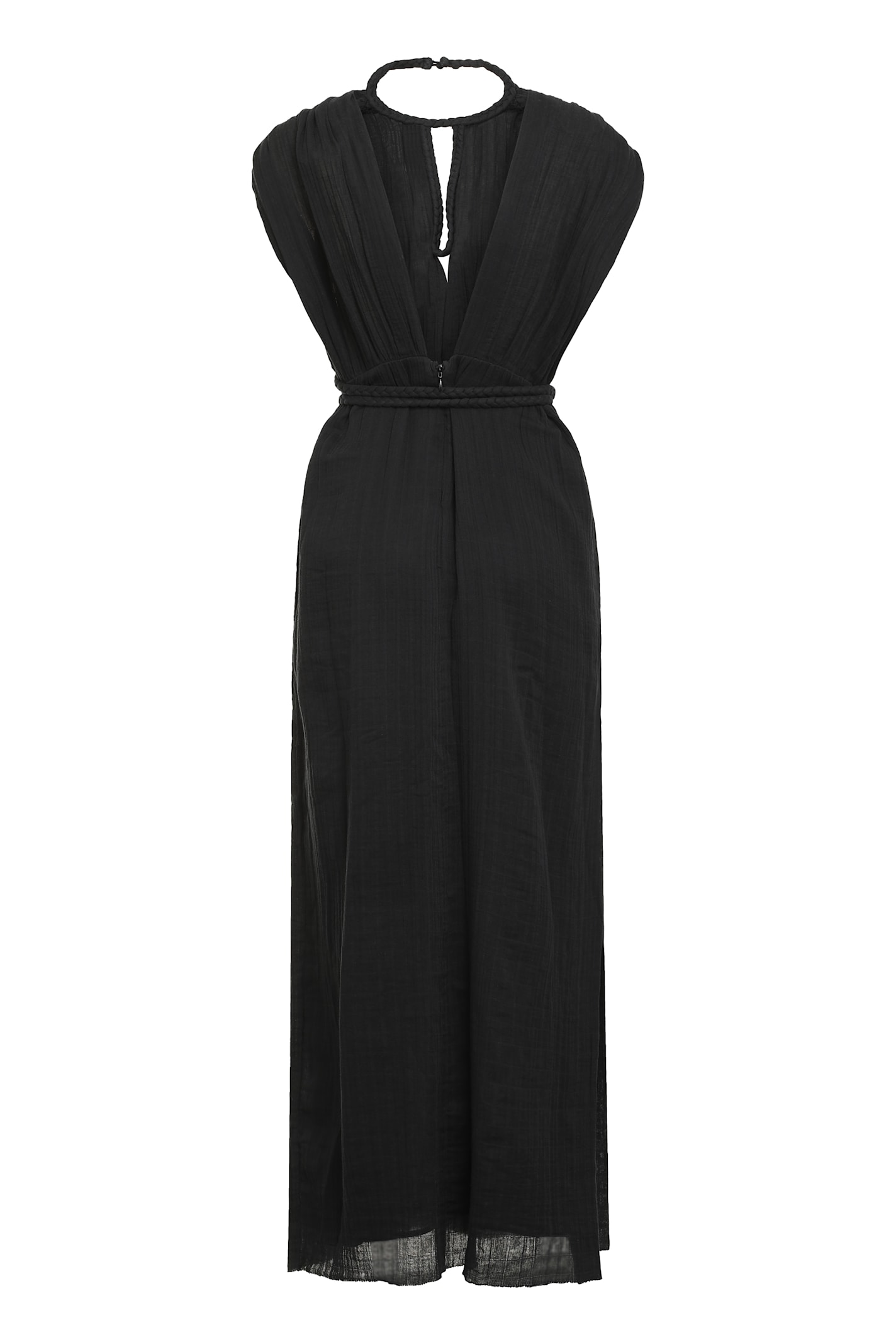 Shop Isabel Marant Joya Cotton Long Dress In Black