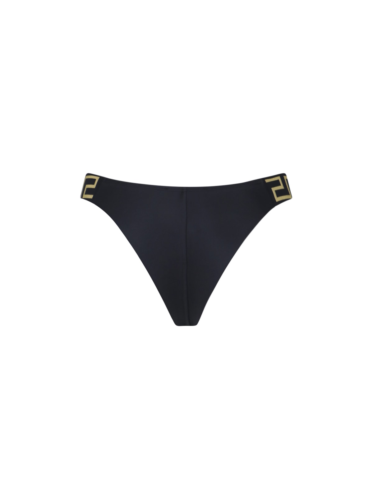 Shop Versace Greca Border Bikini Briefs In Black