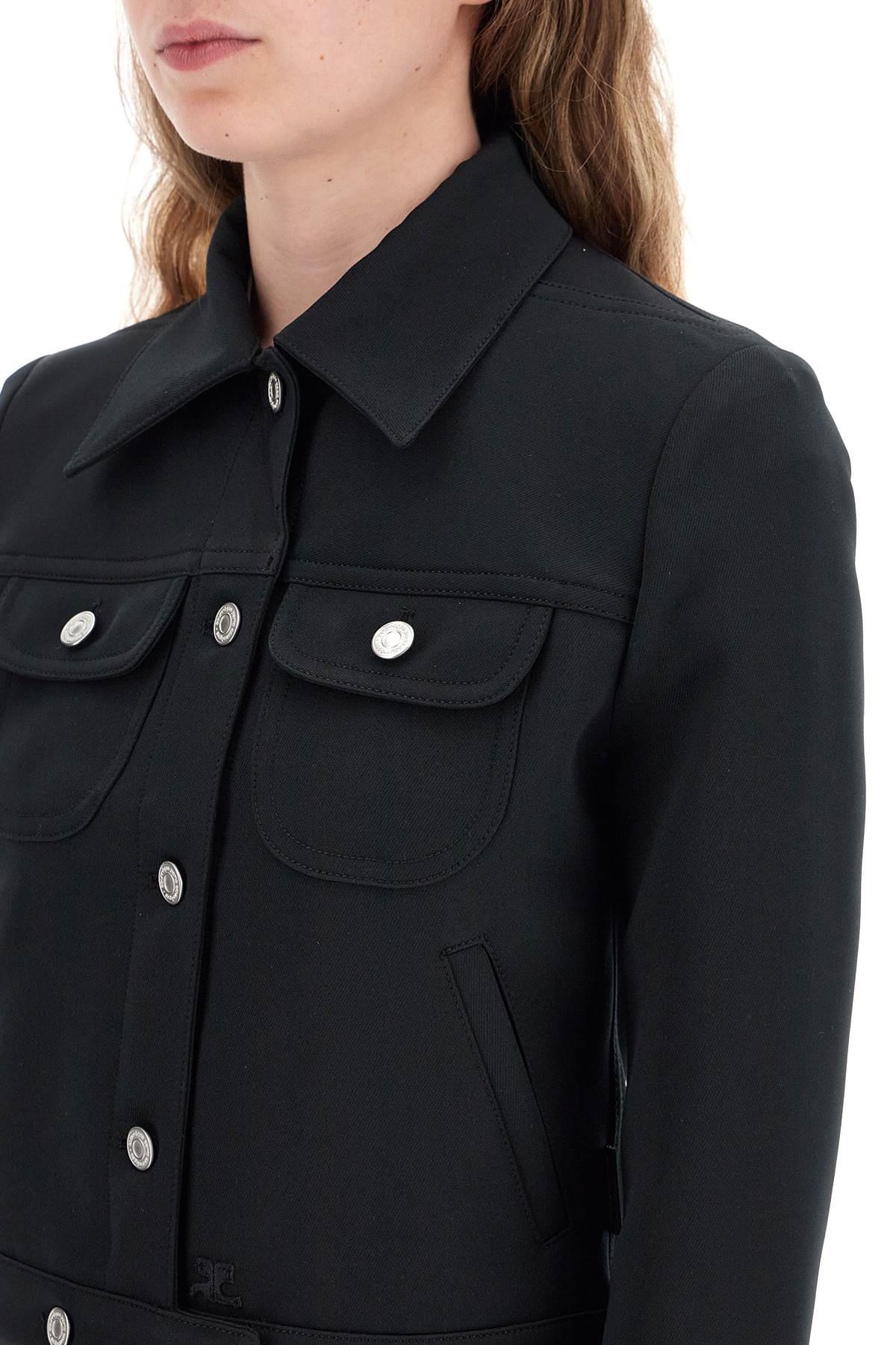 Shop Courrèges Twill Trucker Jacket In In Black (black)