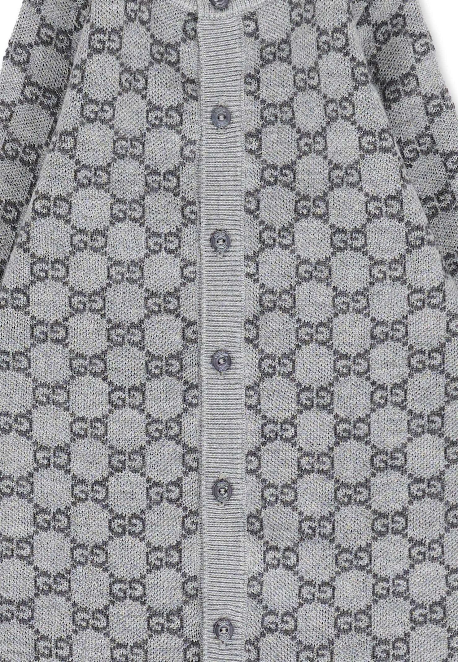 Gucci Grey Babygrow For Babykids With Gg In Gray