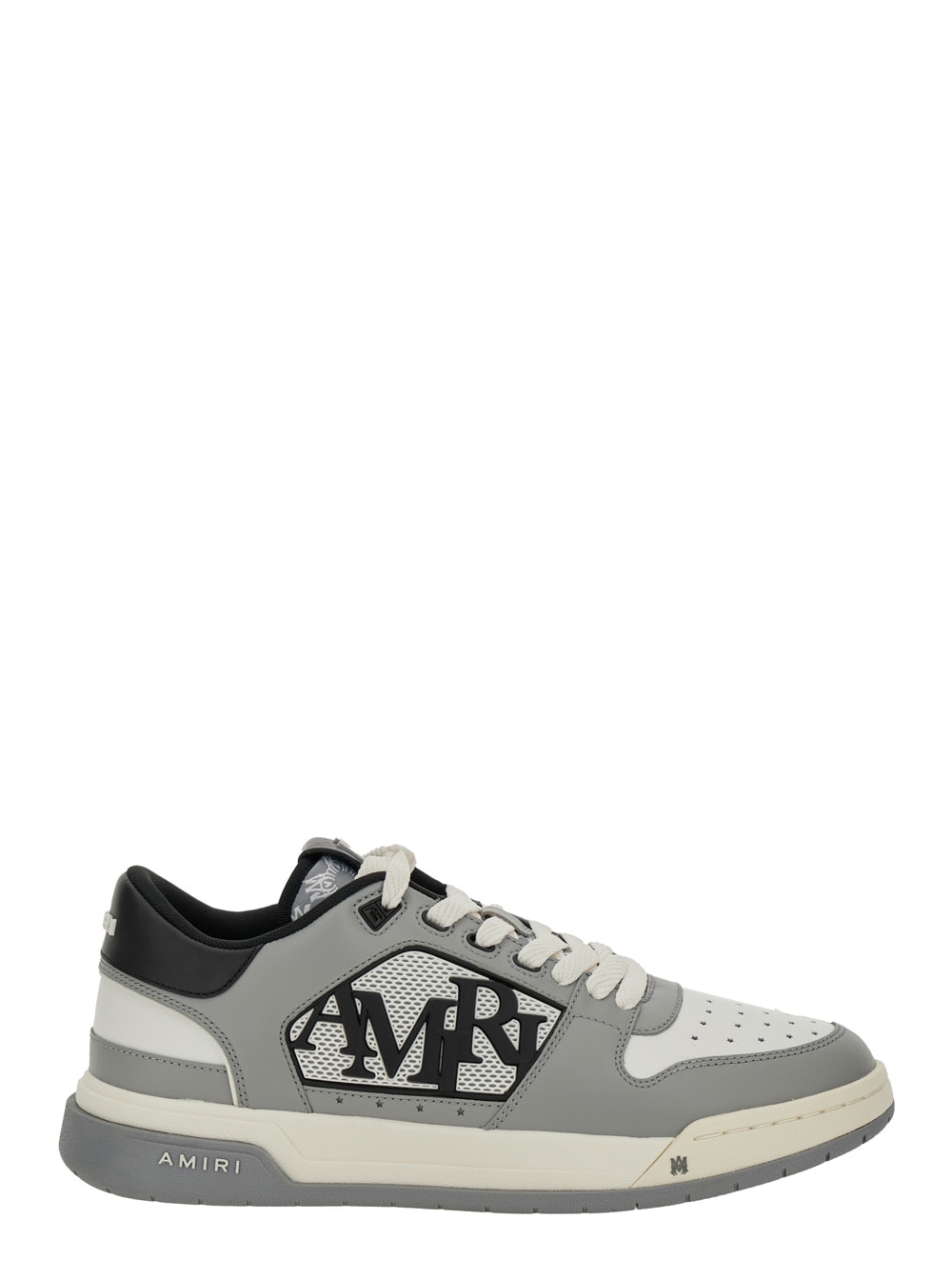 Grey classic Low Sneakers With Maxi Logo On The Side And Logo Patch On The Tongue In Leather Man