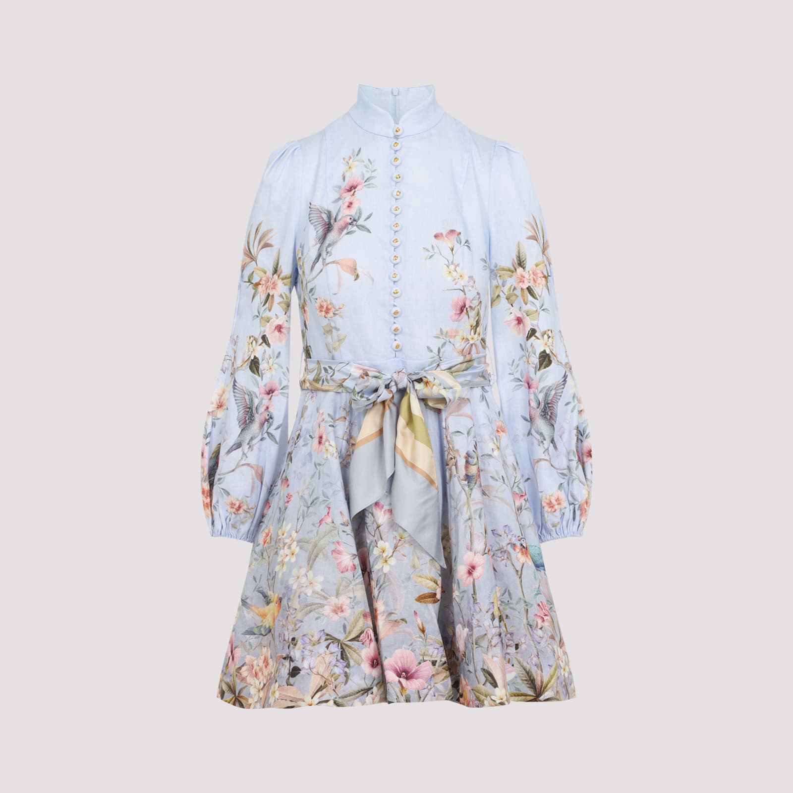 Zimmermann Rebellion Button Mini Dress In Multi