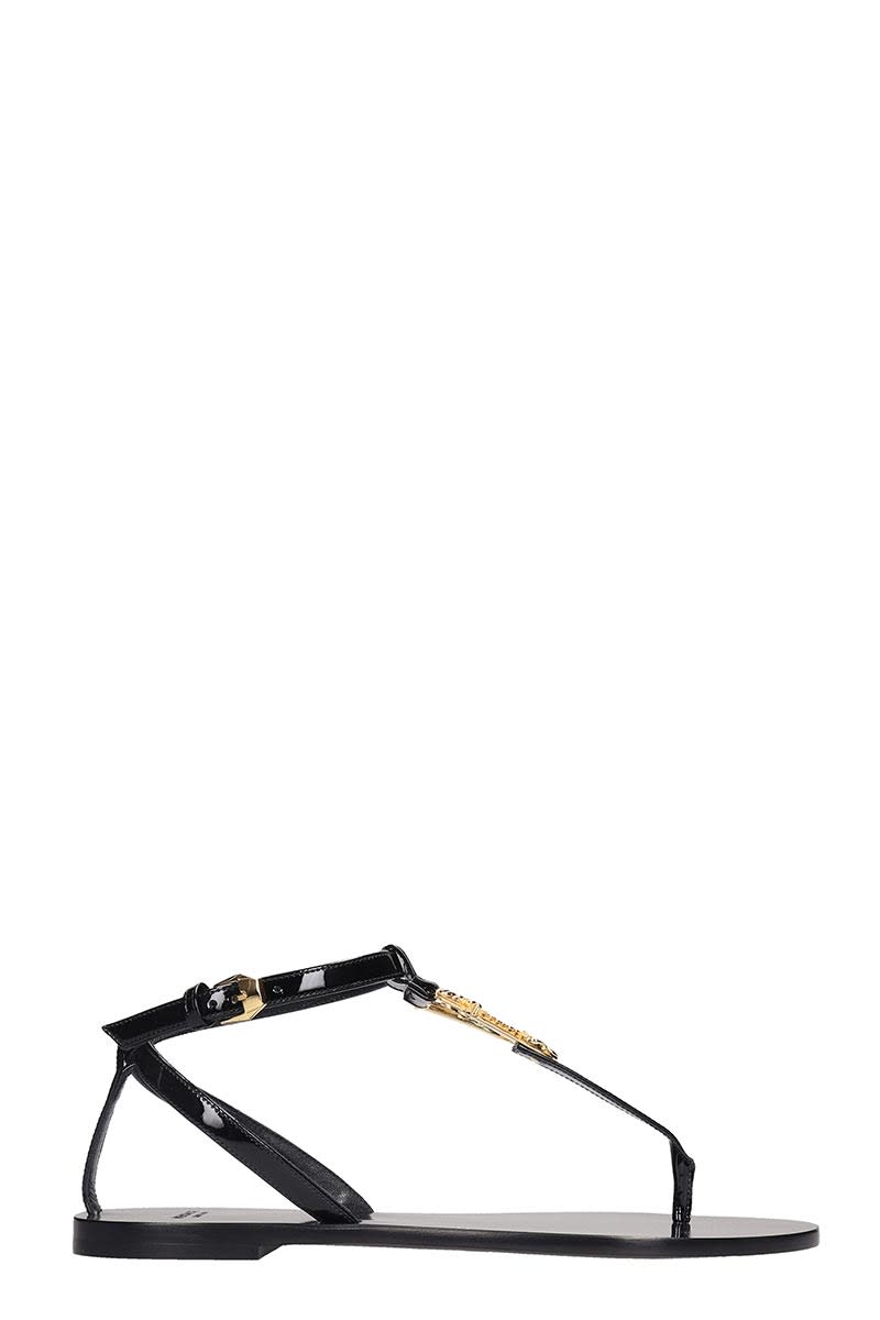 VERSACE FLATS IN BLACK PATENT LEATHER,11313423
