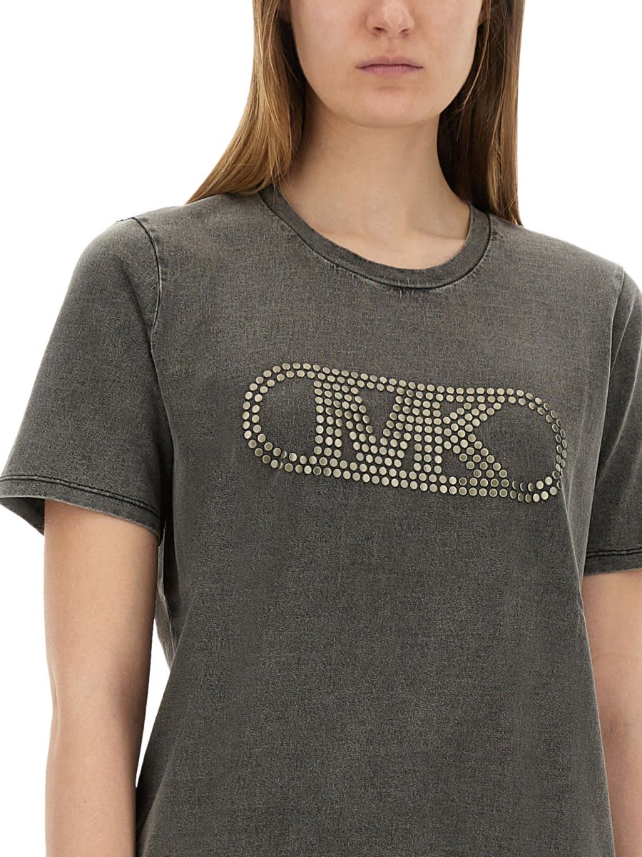Michael Kors Crew Neck Cotton T-shirt In Black