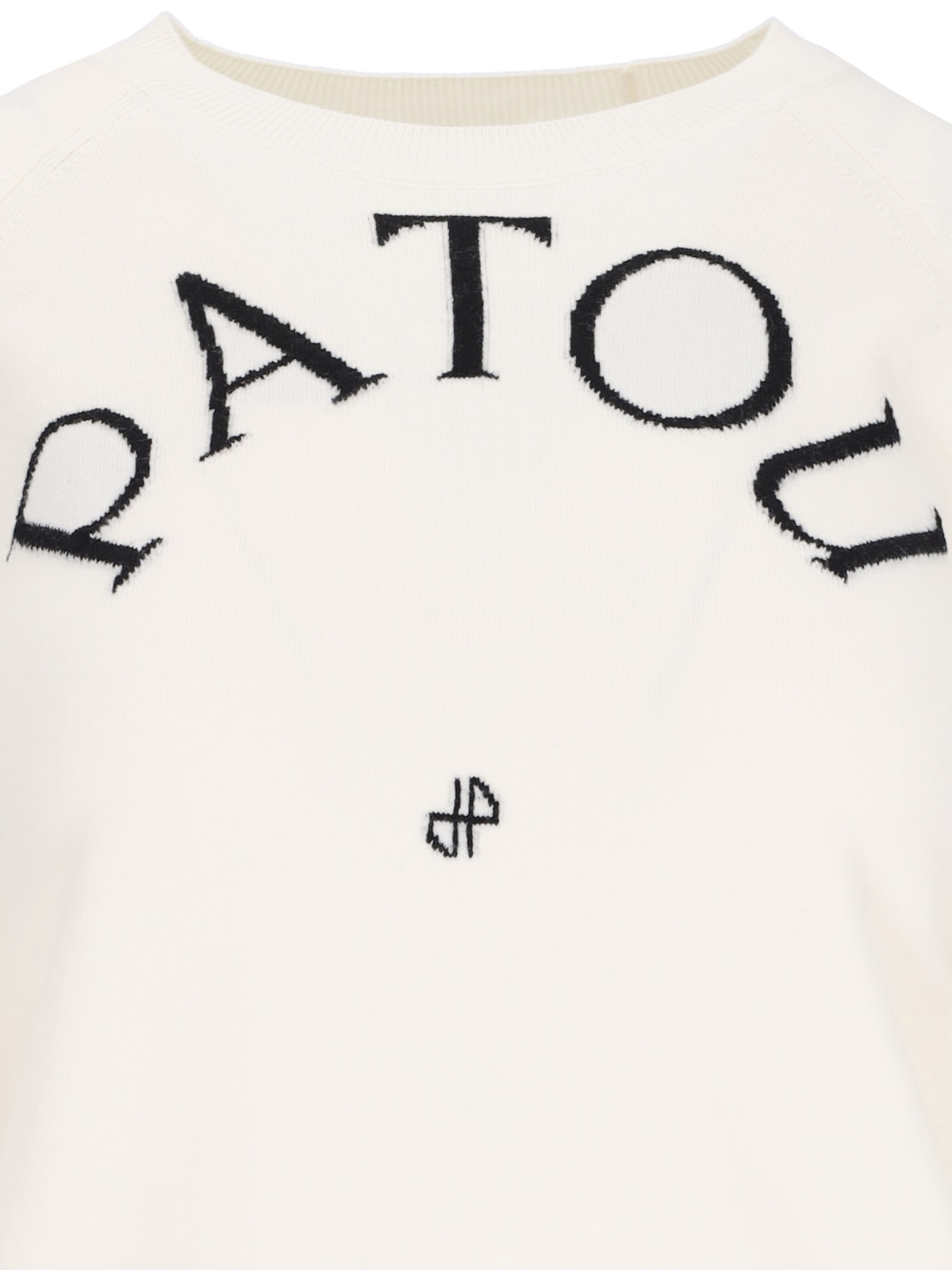 Shop Patou Logo Intarsia Sweater In White