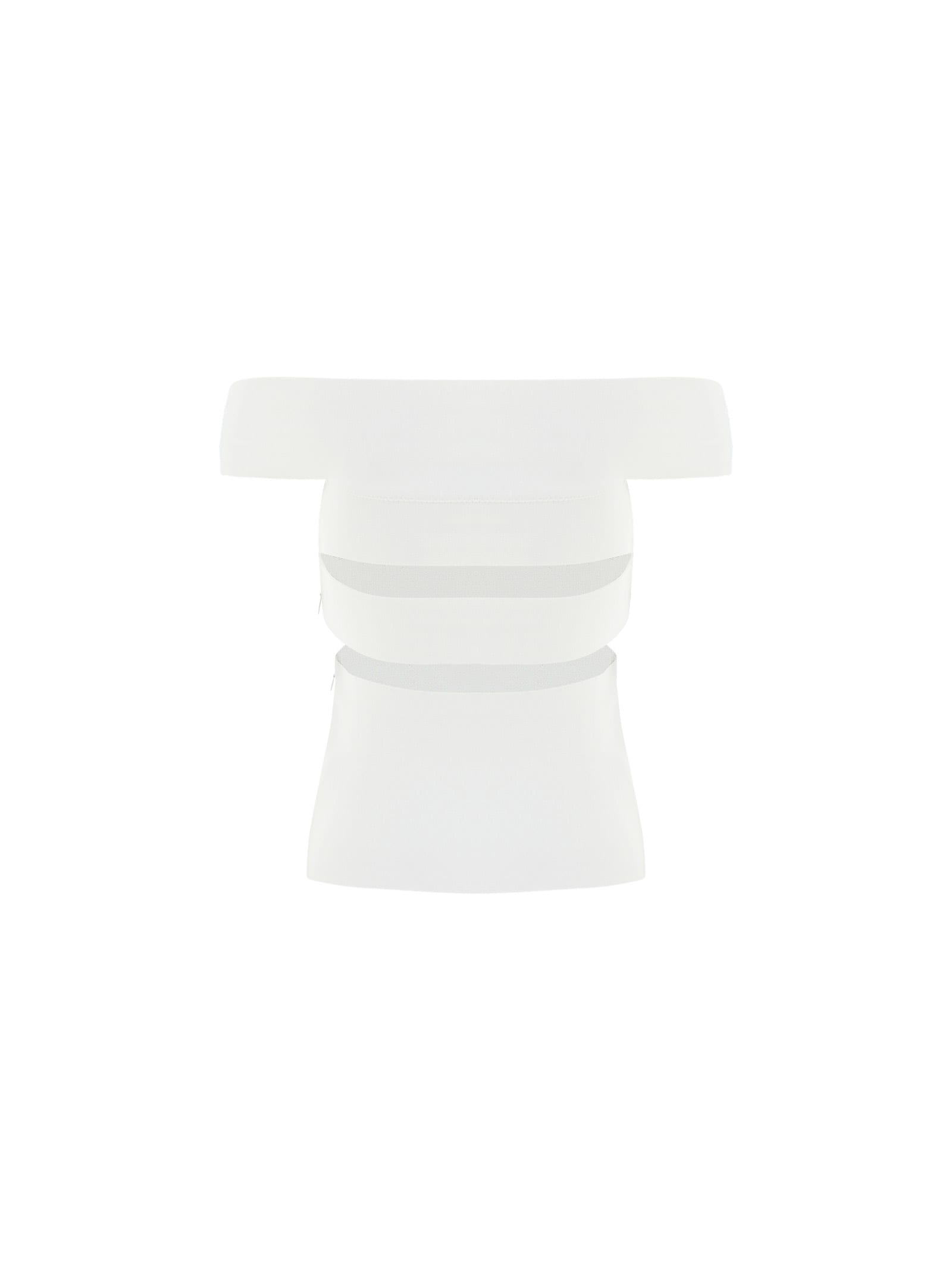 Alexander Mcqueen Top With Cut-out Details And Bare Shoulders In Optic White