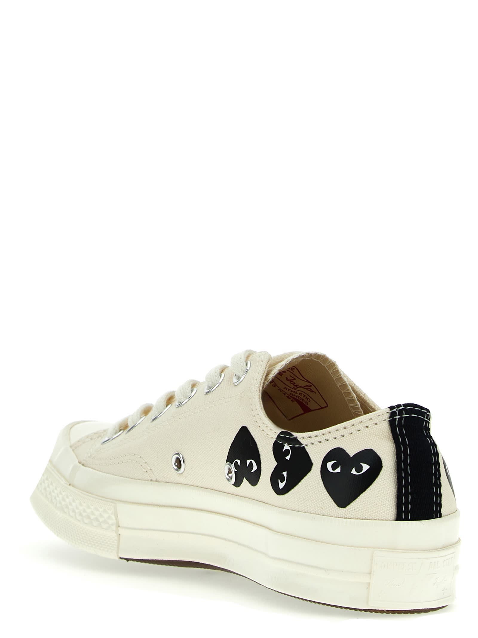 Shop Comme Des Garçons Play X Converse Sneakers In White/black