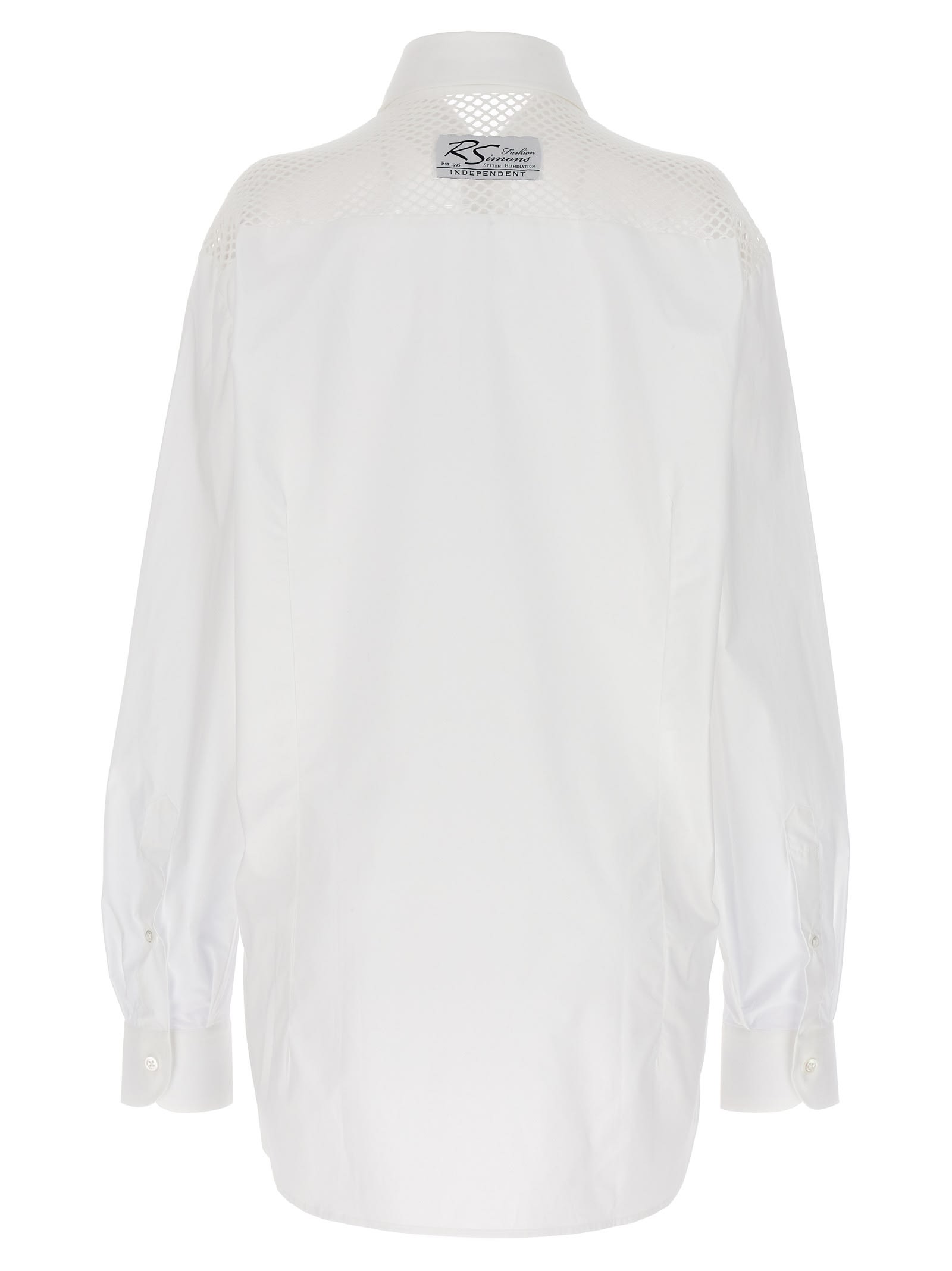 Shop Raf Simons Mesh Insert Shirt In White