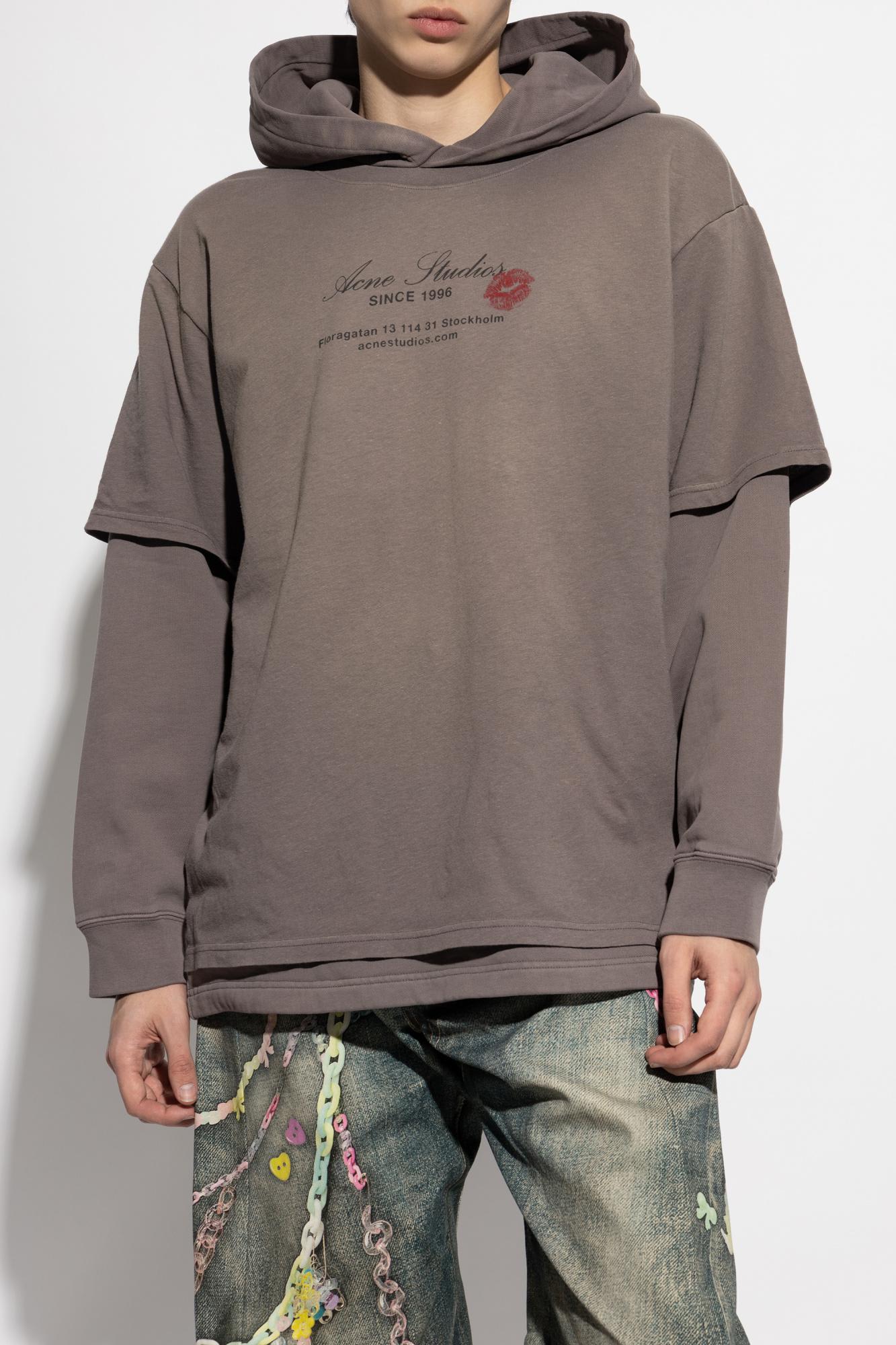 Acne Studios Women Double Layer Hoodie In Grigio