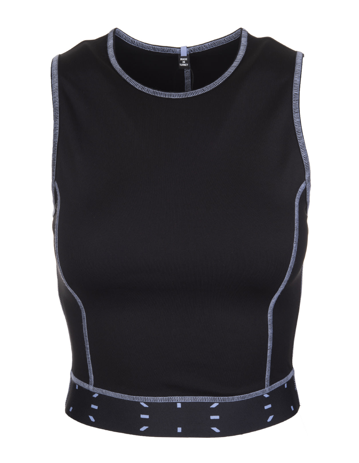 McQ Alexander McQueen Black Cropped Top With Logo Woman