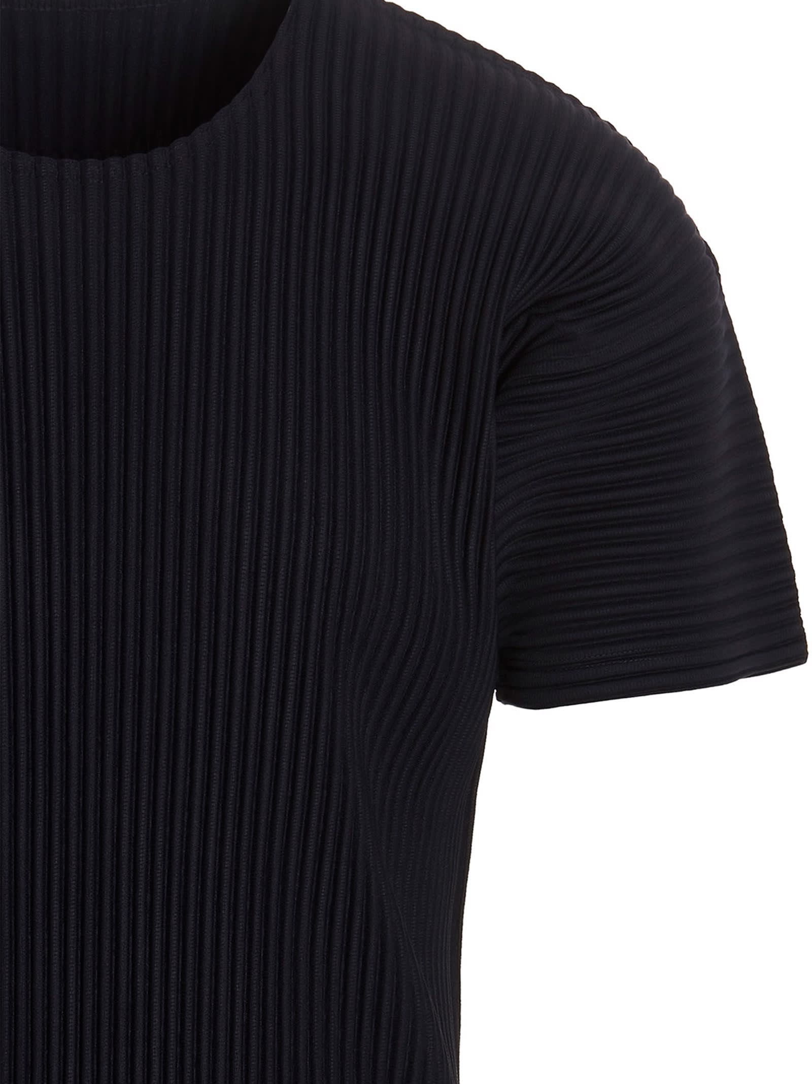 Issey Miyake Black Basics T-shirt In Blue
