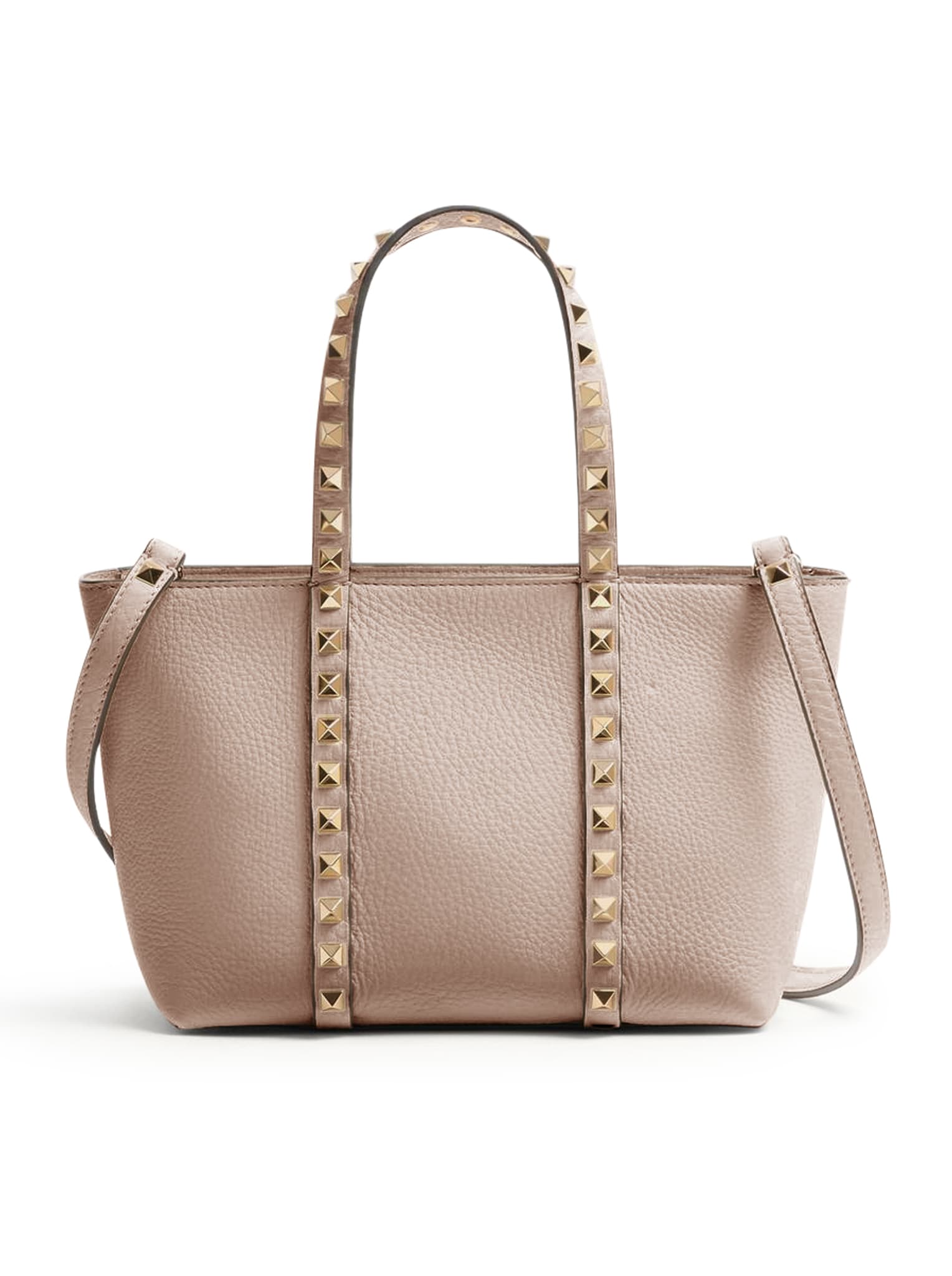 Rockstud Small Garnet Calfskin Shopping Bag