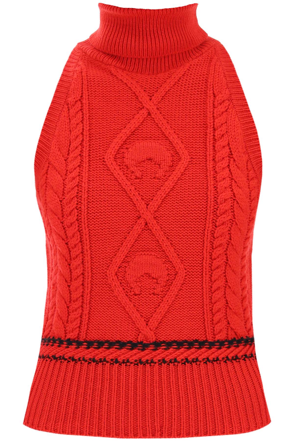 Marine Serre Cable-knit Top