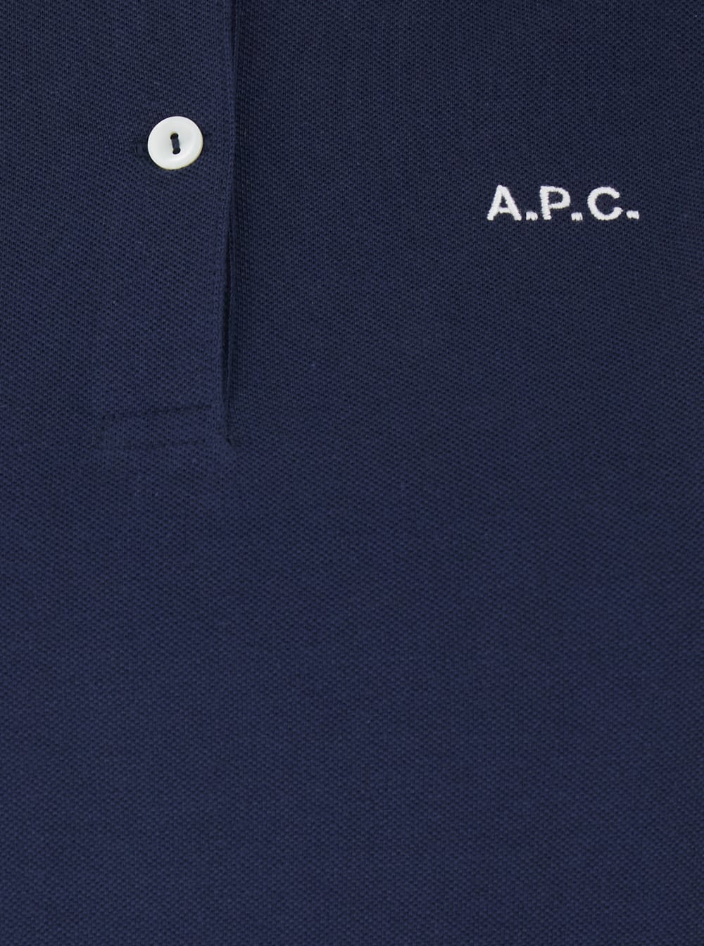 Apc Oceane Blue Polo Shirt With Classic Collar And Logo Embroidery On The Front In Cotton Woman In Blue